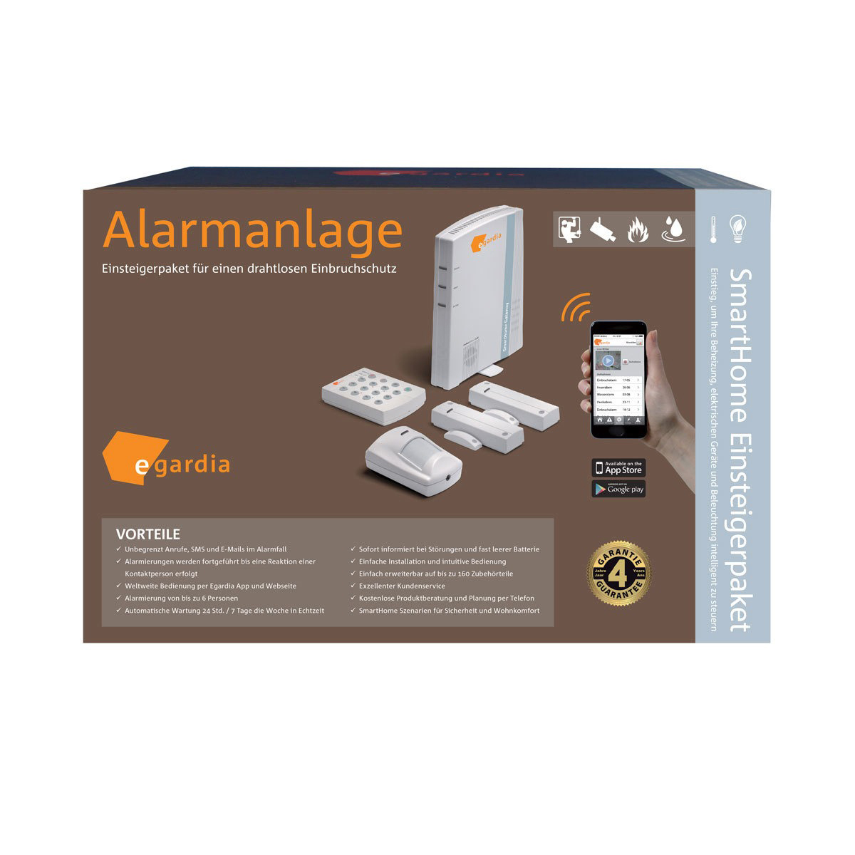EGARDIA Smarthome 01 Alarmanlagen Starter Kit, Weiß