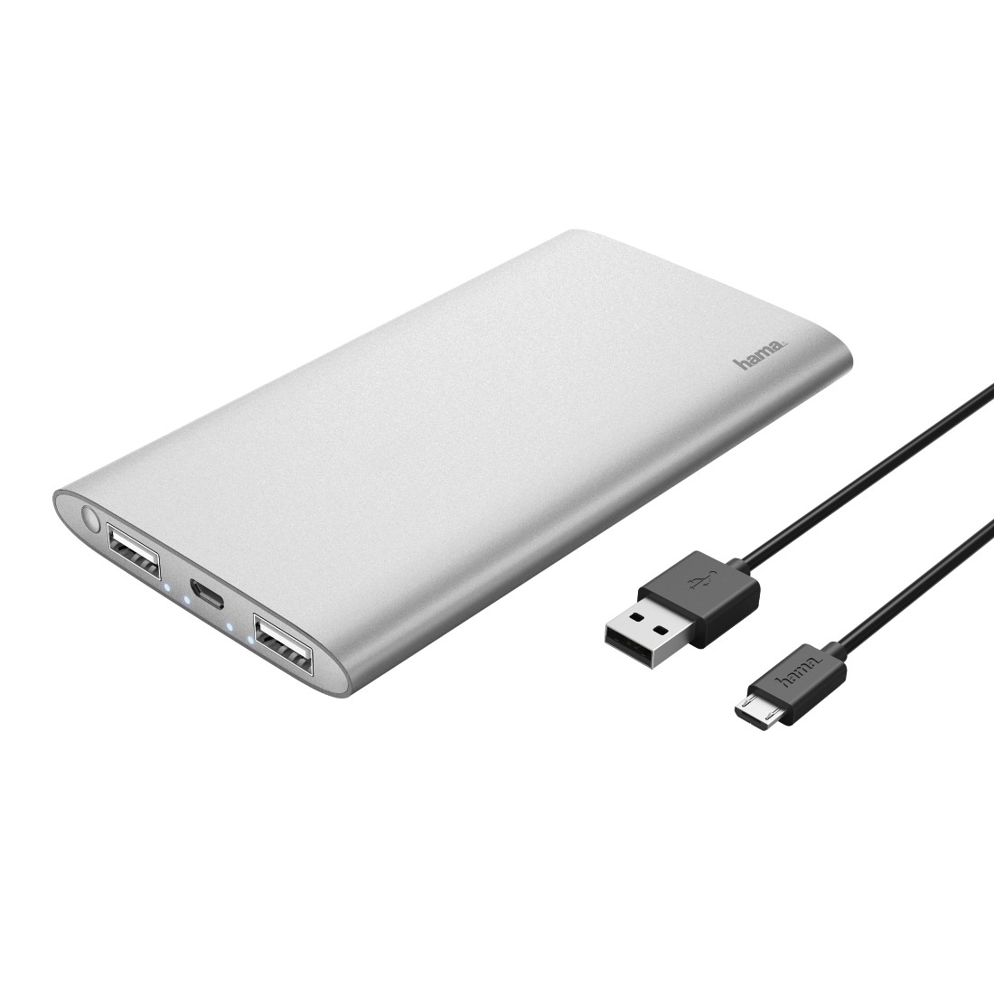 HAMA Premium Alu Powerbank 8000 mAh Silber