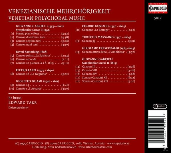 Albumcover mit Titellisten und Komponistennamen auf rotem Hintergrund.