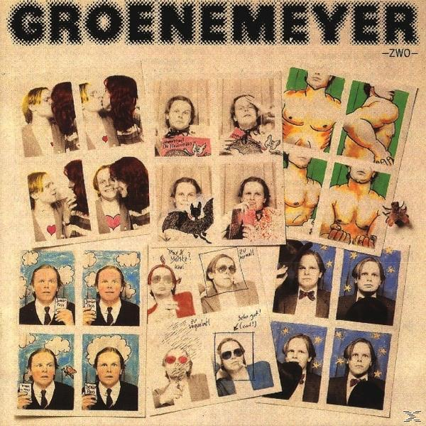 Albumcover-Collage: Groenemeyer - Zwo. Fotos eines Mannes in verschiedenen Posen, einige mit Frauen.