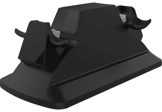 PIRANHA 397013 PS4 Dual Charger für 2 Controller mit Netzteil, Ladegerät, Schwarz