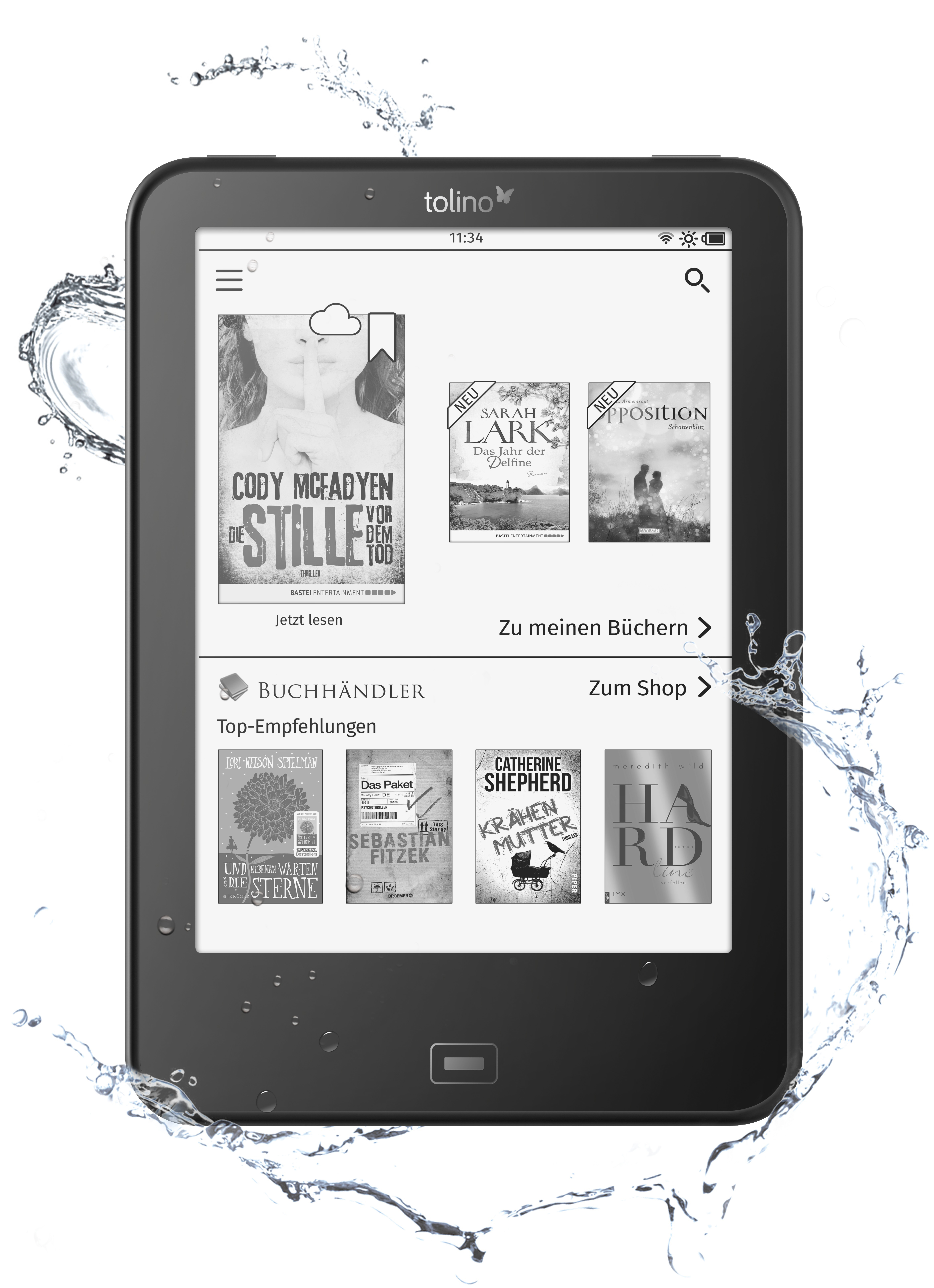 TOLINO vision 4 HD  8 GB eBook Reader Schwarz