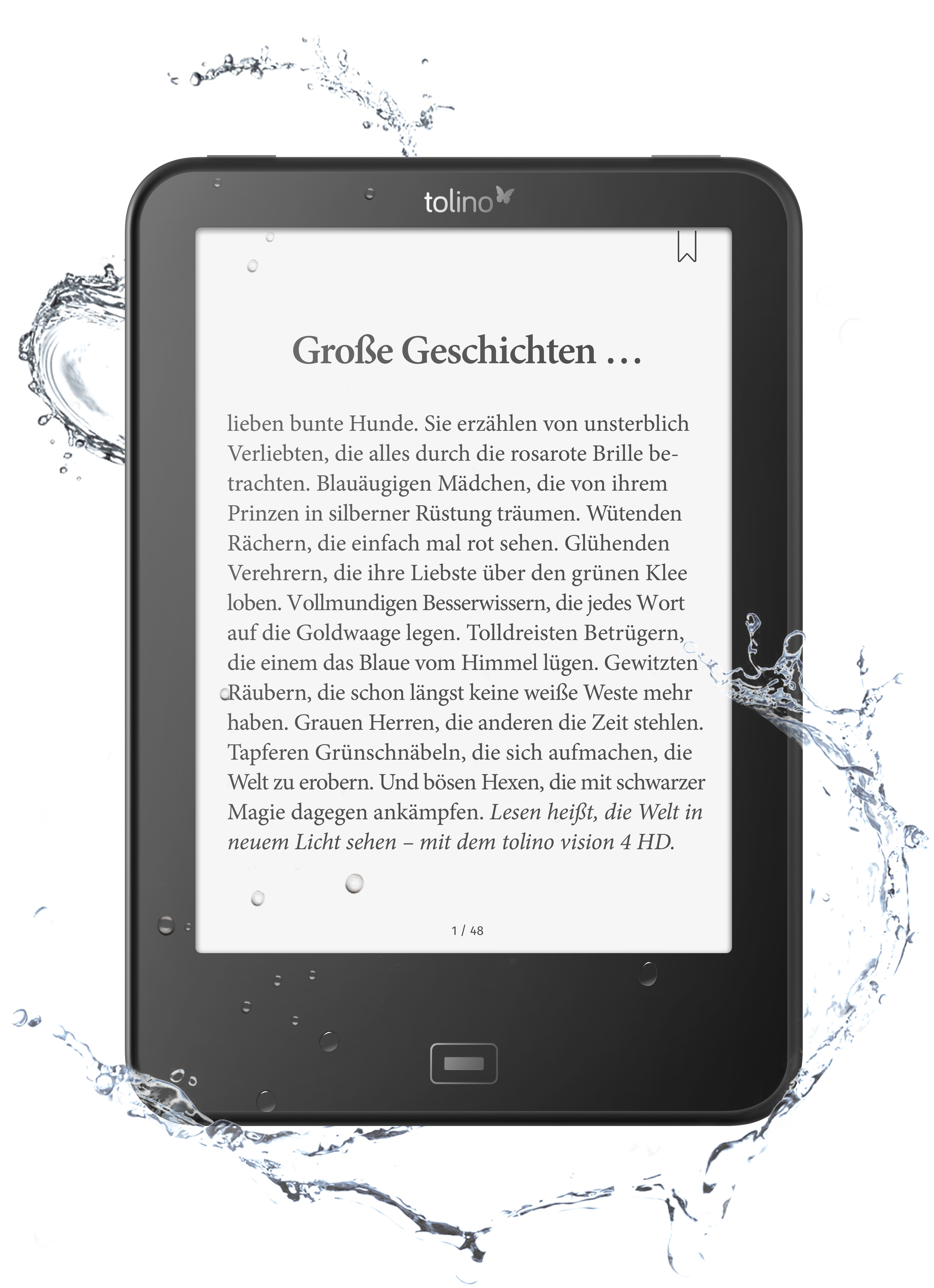 TOLINO vision 4 HD  8 GB eBook Reader Schwarz