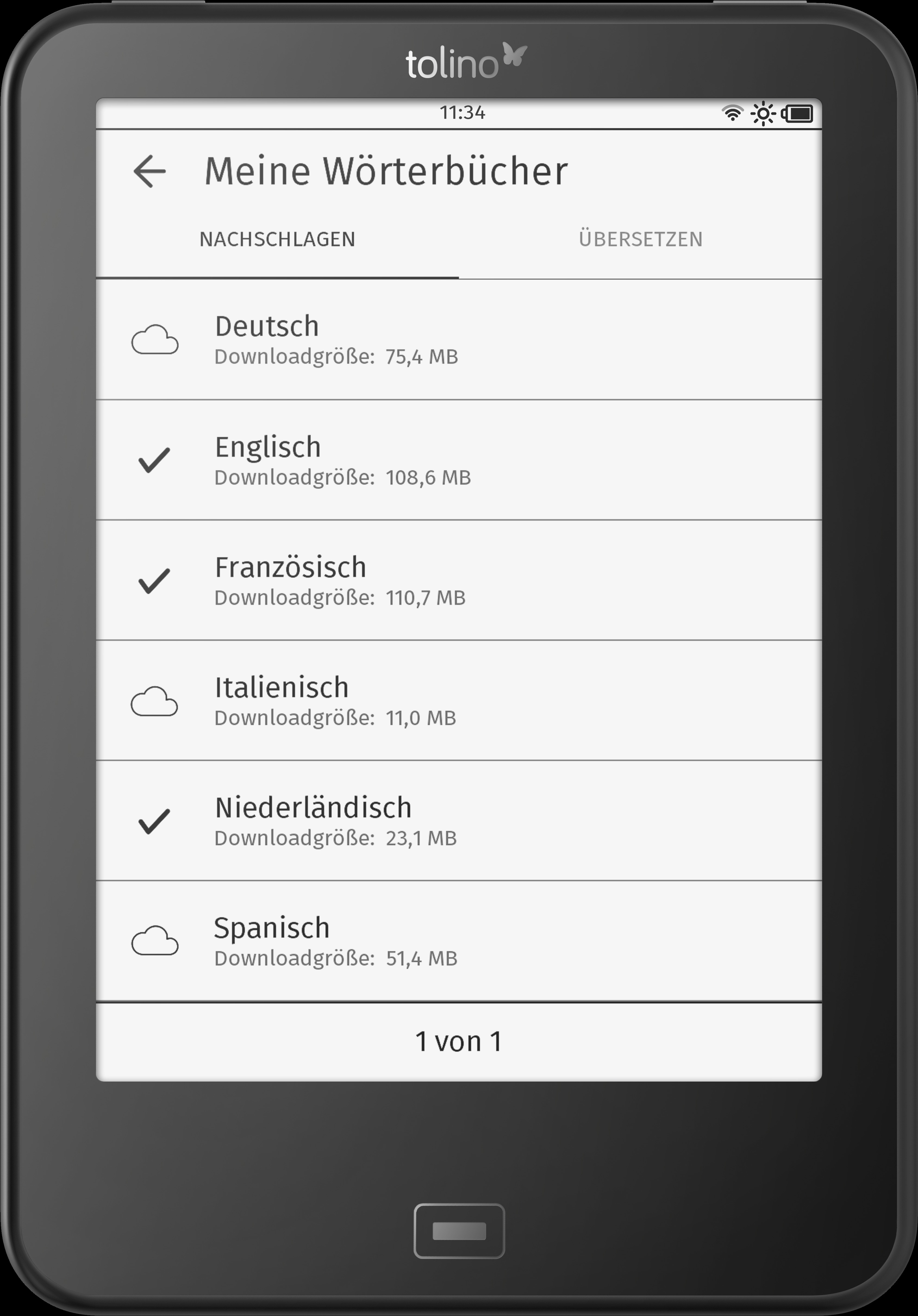 TOLINO vision 4 HD  8 GB eBook Reader Schwarz