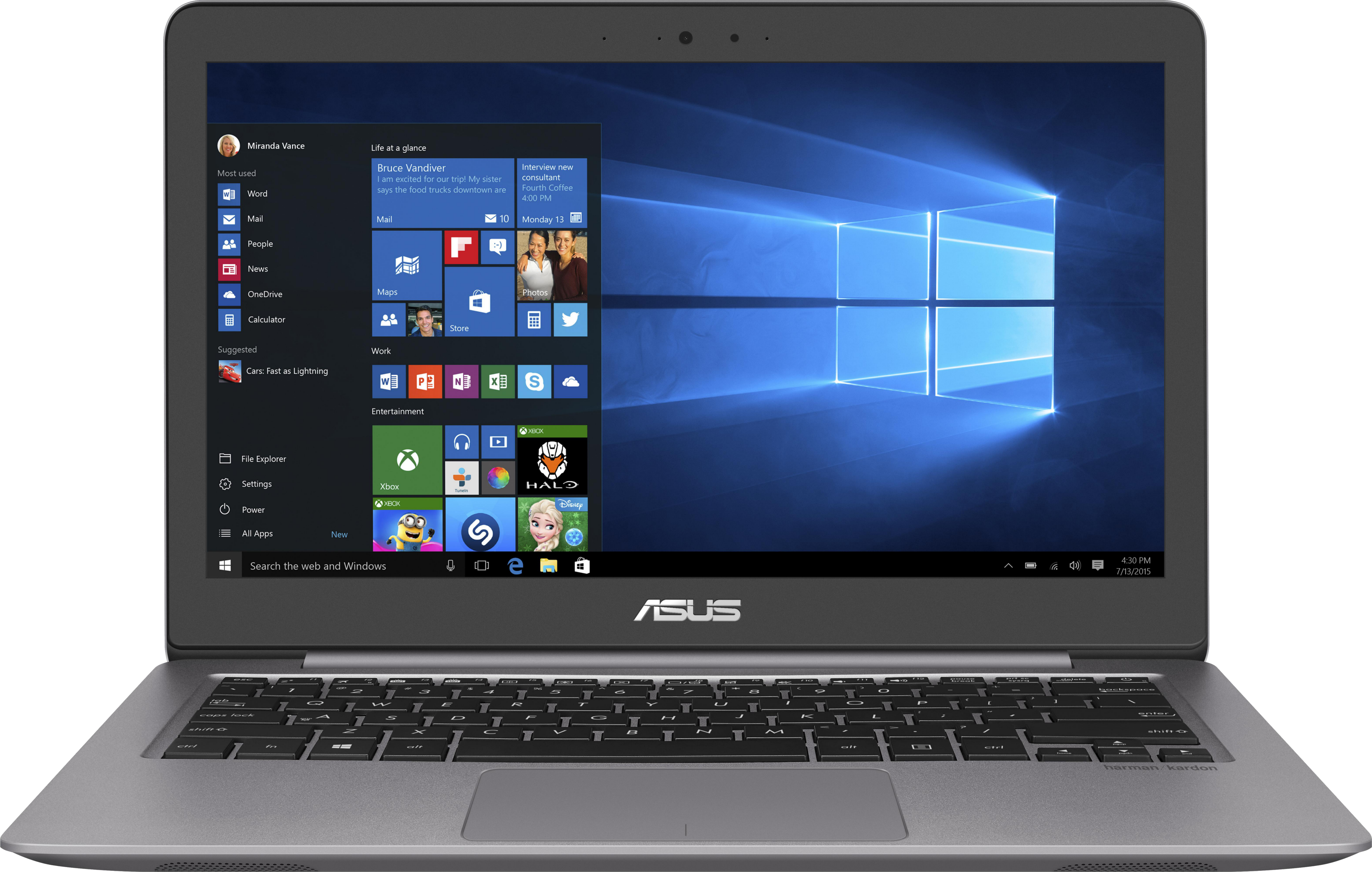ASUS Notebook UX310UA-FC757T, grau (90NB0CJ1-M11730) - (Ausstellungsstück) Notebook, 13,3 Zoll, Full-HD, Intel® Core™ i5-7200U Prozessor
(3M Cache, bis zu 3.10 GHz), 16 GB, 256 GB SSD