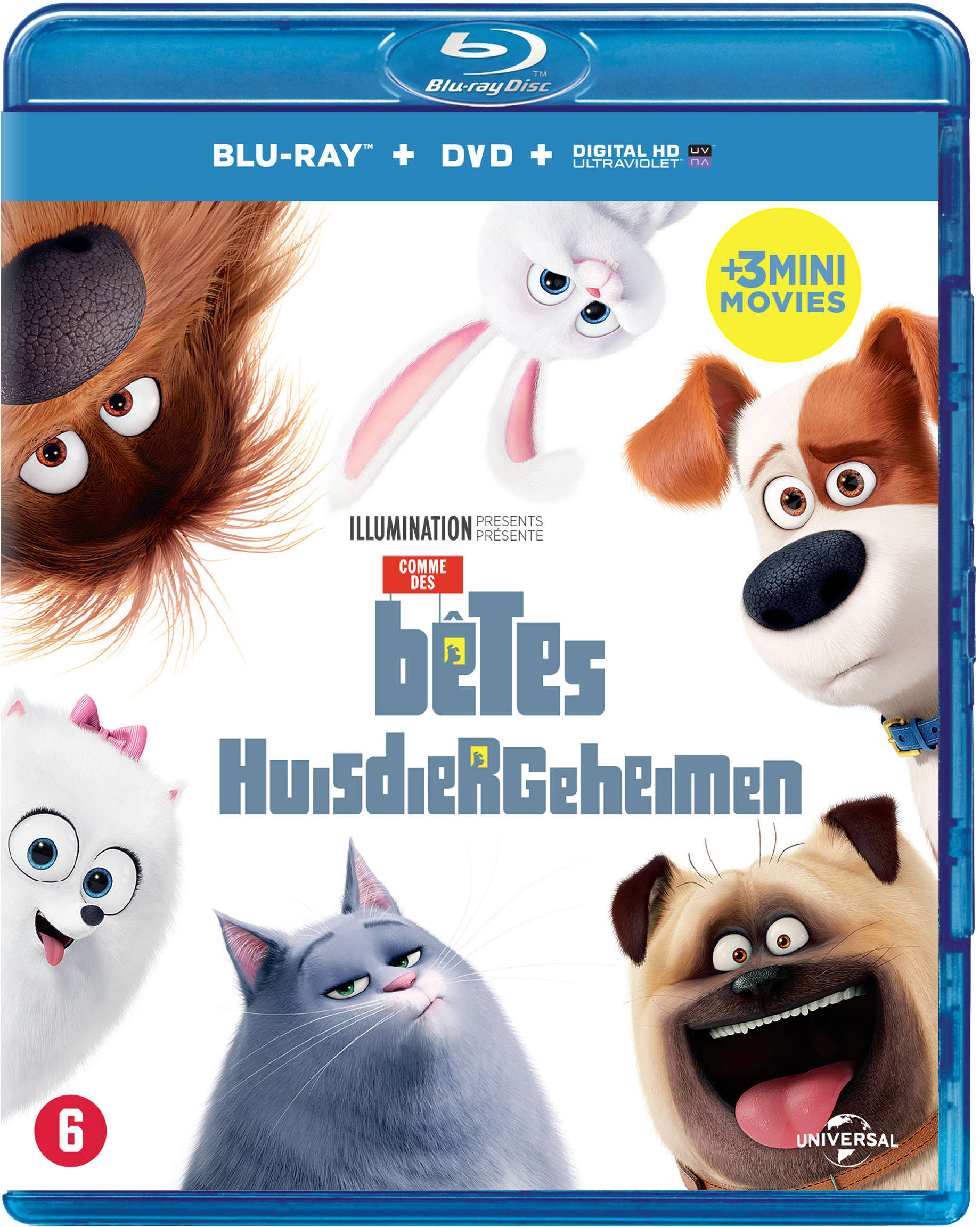 Couverture de DVD de film d'animation avec plusieurs chiens et chats de dessins animés, le titre en français.