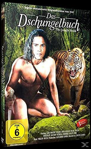 Dschungelbuch DVD-Cover: Mann mit Tiger in Dschungelkulisse.