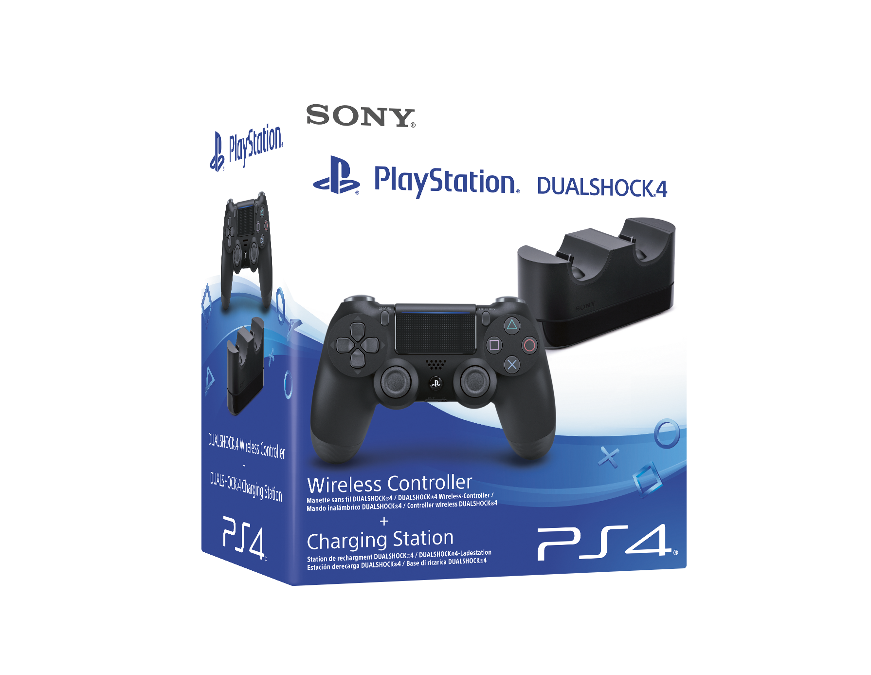 SONY PS4 Wireless Dualshock 4, Controller + Charger, Schwarz