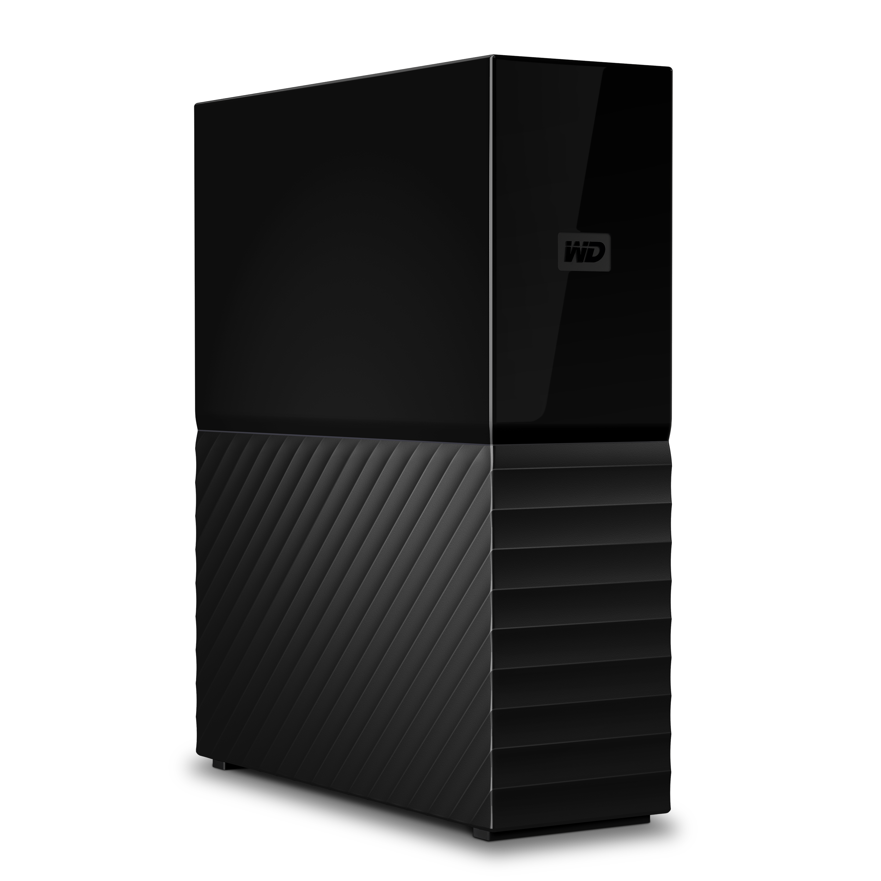 Schwarze WD My Book externe Festplatte, zweifarbiges Design.