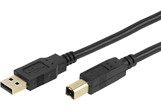 VIVANCO USB 2.0 A - USB B 5m cert - Svart