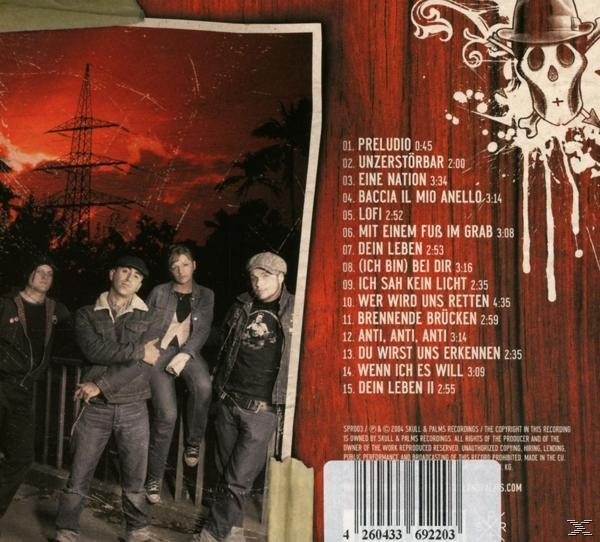Albumcover mit Bandfoto. Albumtitel und Trackliste sind sichtbar.