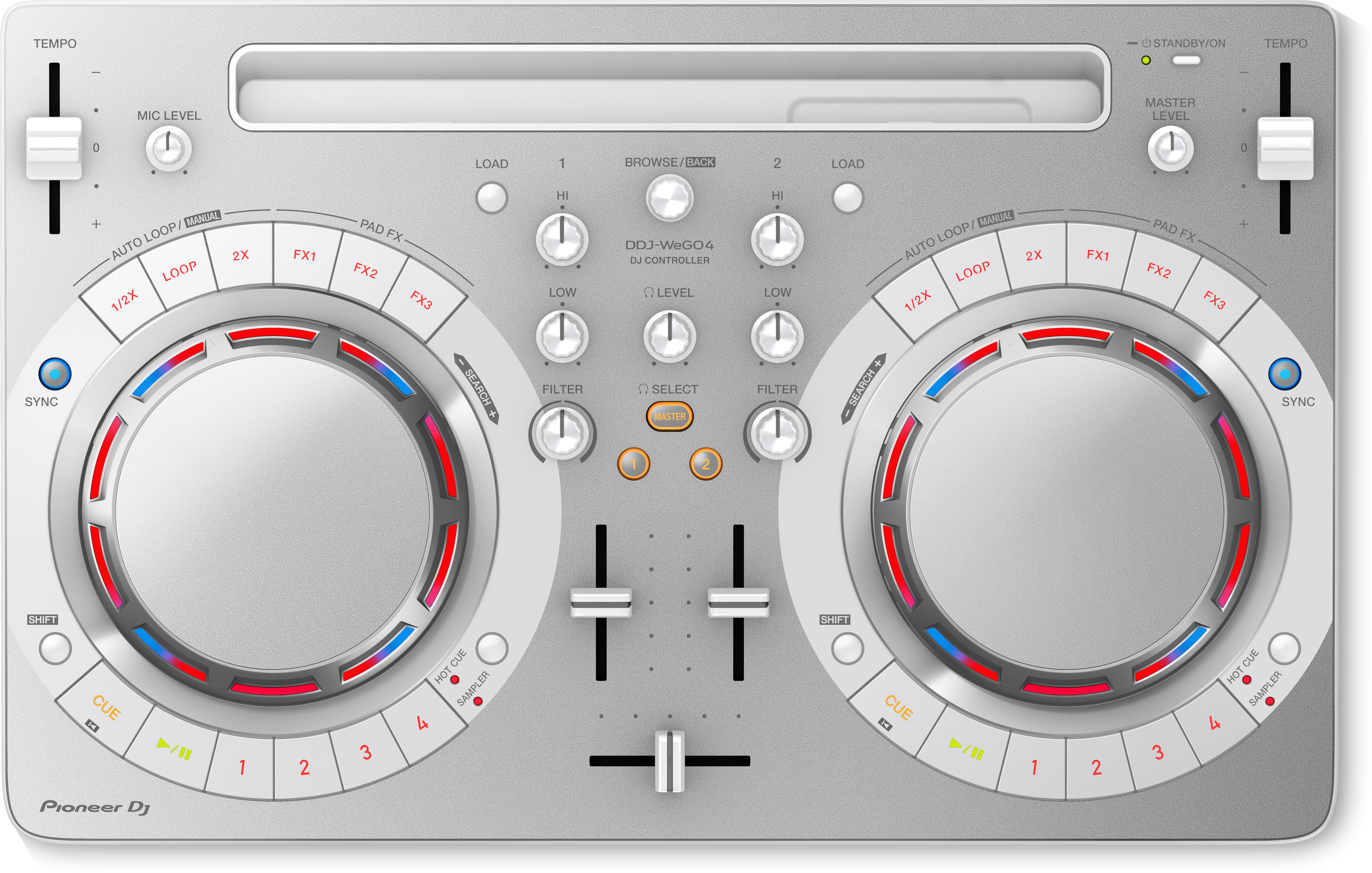 PIONEER DJ DDJ-WEGO4-W DJ-Controller, Weiß