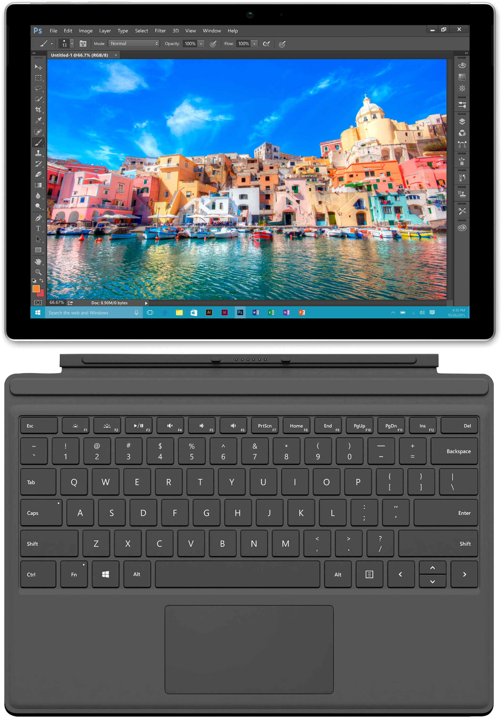MICROSOFT Surface Pro 4 – 4 GB / 128GB i5 inkl. Surface Pro 4 Type Cover Schwarz (DQQ-00003)