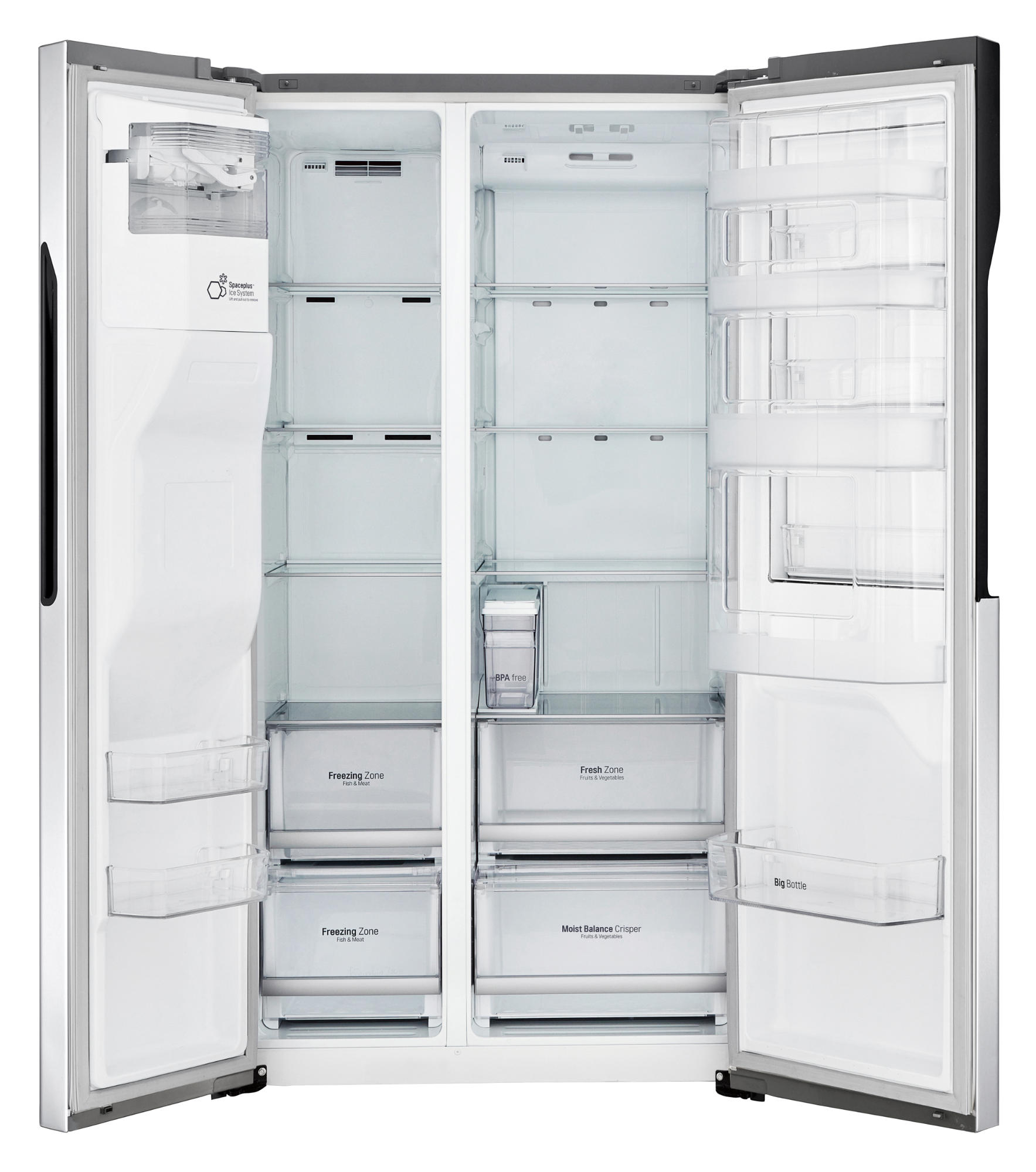 LG ELECTRONICS Side-by-Side GSJ 561 PZUZ Side-by-Side (F, 1790 mm hoch, No Frost (verminderte Eisbildung), Edelstahl)