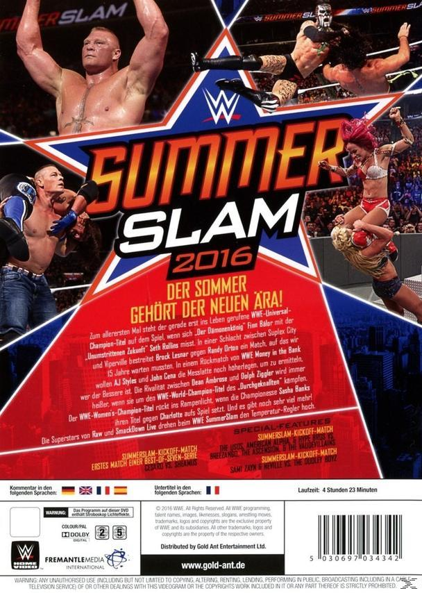 WWE SummerSlam 2016 DVD-Cover mit Wrestlern in Aktion.
