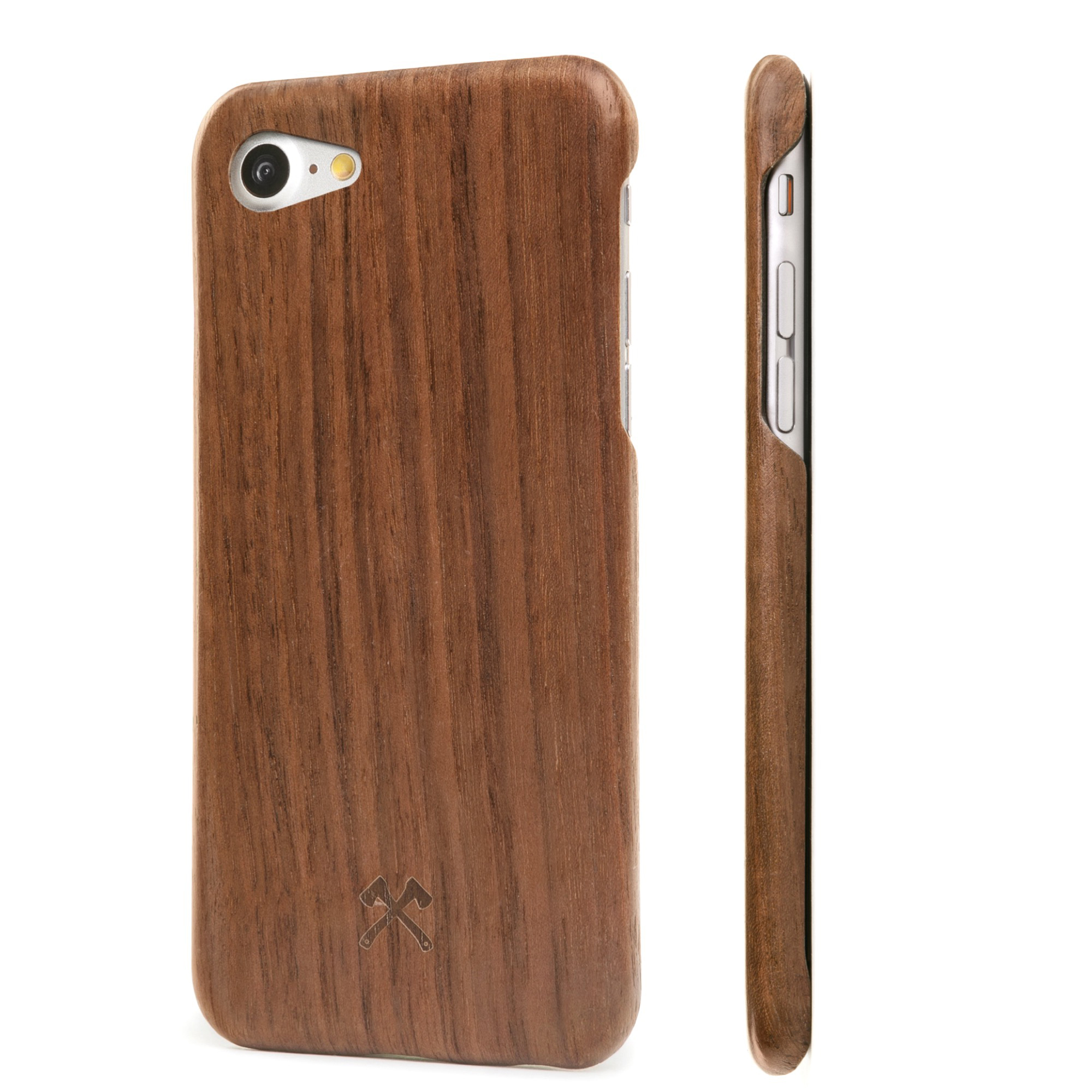 WOODCESSORIES EcoCase Slim Case, 7, iPhone Apple, Backcover, iPhone 8, Walnuss