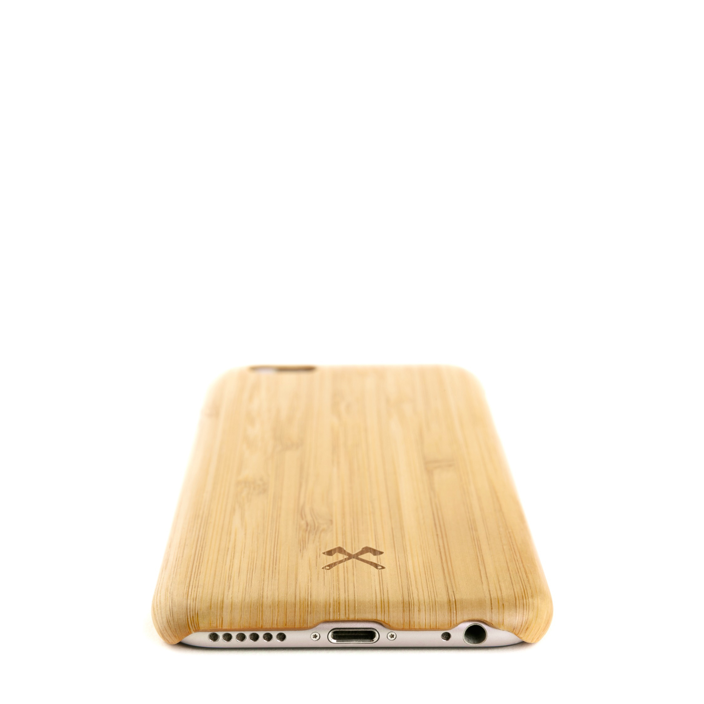 WOODCESSORIES EcoCase Slim Case, Backcover, Apple, iPhone 7, iPhone 8, Bambus/Schwarz