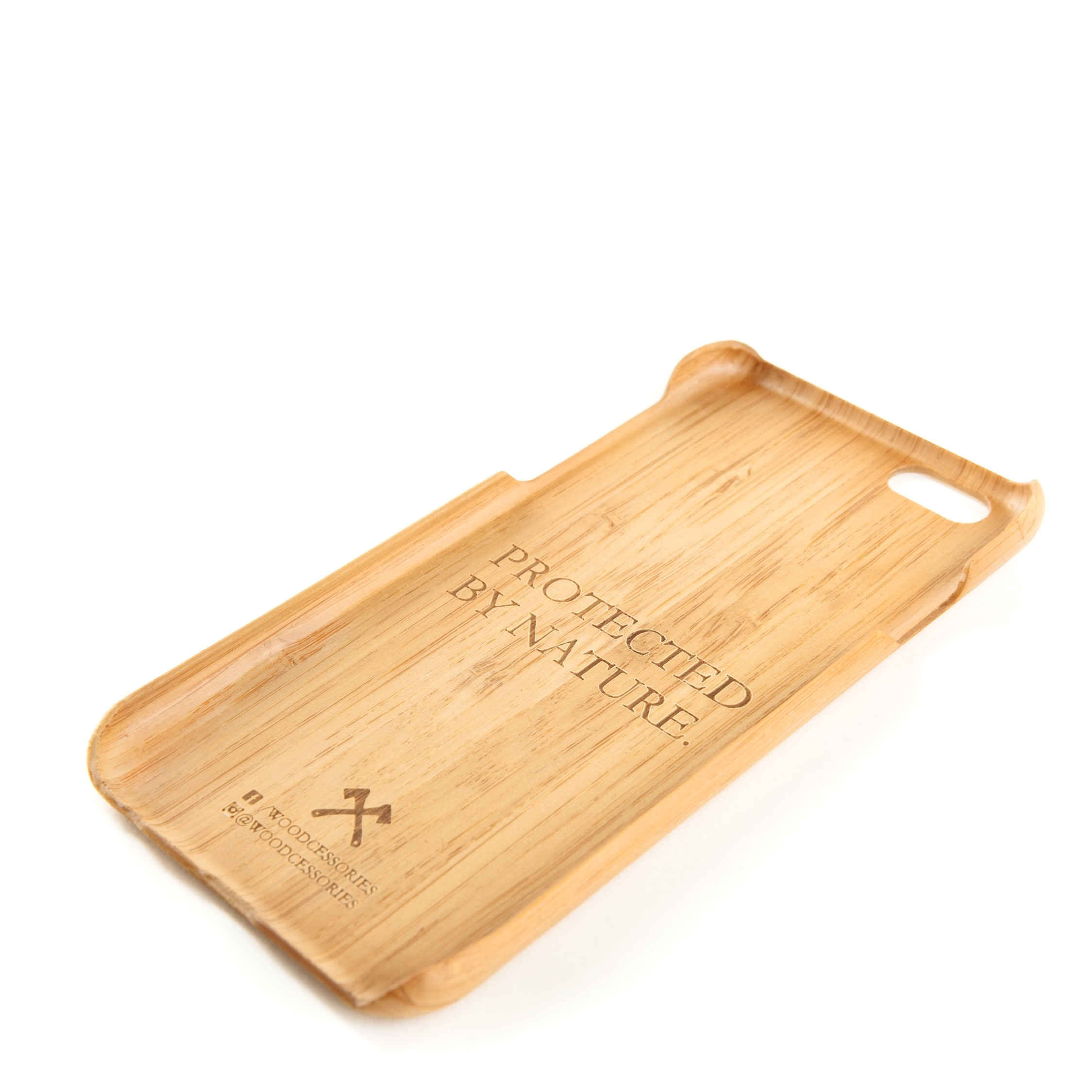 WOODCESSORIES EcoCase Slim Case, Backcover, Apple, iPhone 7, iPhone 8, Bambus/Schwarz