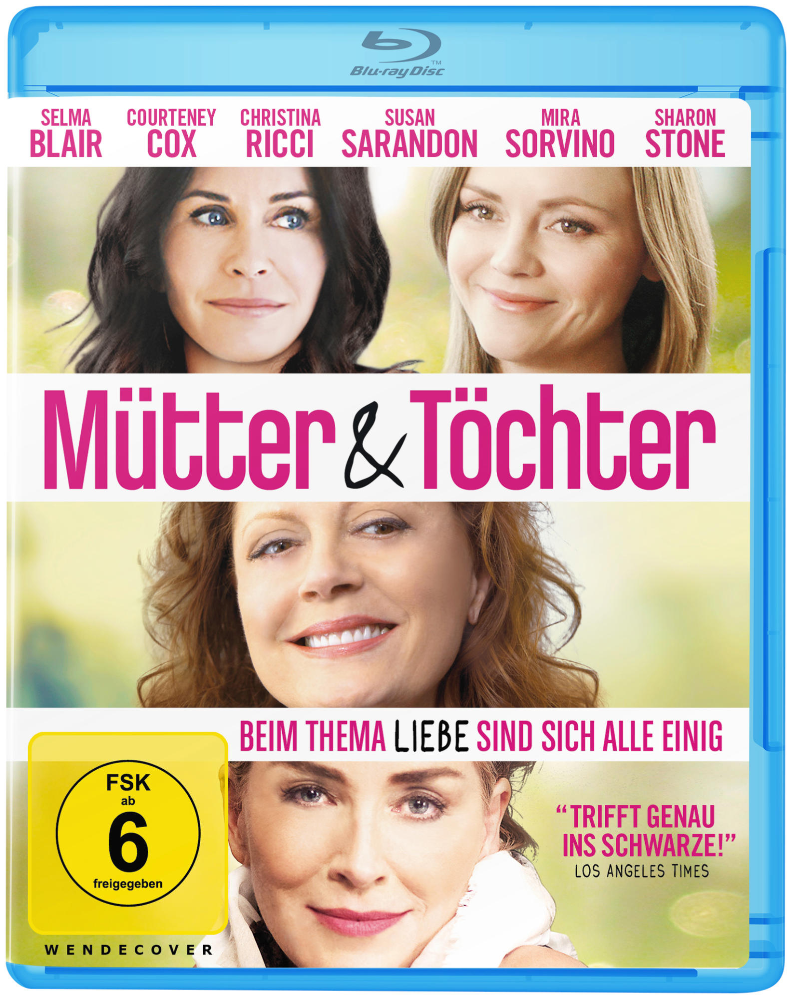 Film-DVD-Cover: 'Mütter & Töchter' zeigt Gesichter von Frauen. Blu-ray-Disc-Symbol und ein Rating-Label.