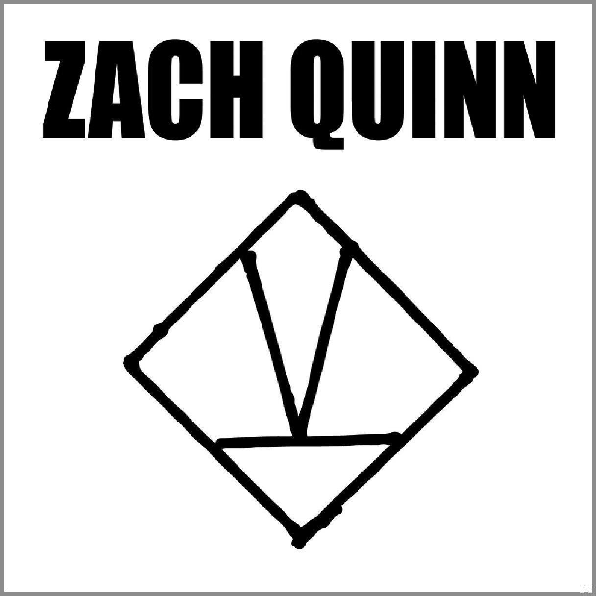 Schwarzer Text liest sich 'ZACH QUINN'. Darunter befindet sich eine schwarze Raute mit einem inneren V.