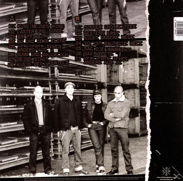 Die Rückseite eines Albums mit einer Band, einer Titelliste und dem Wort 'B' mit einer Liste von Songs.
