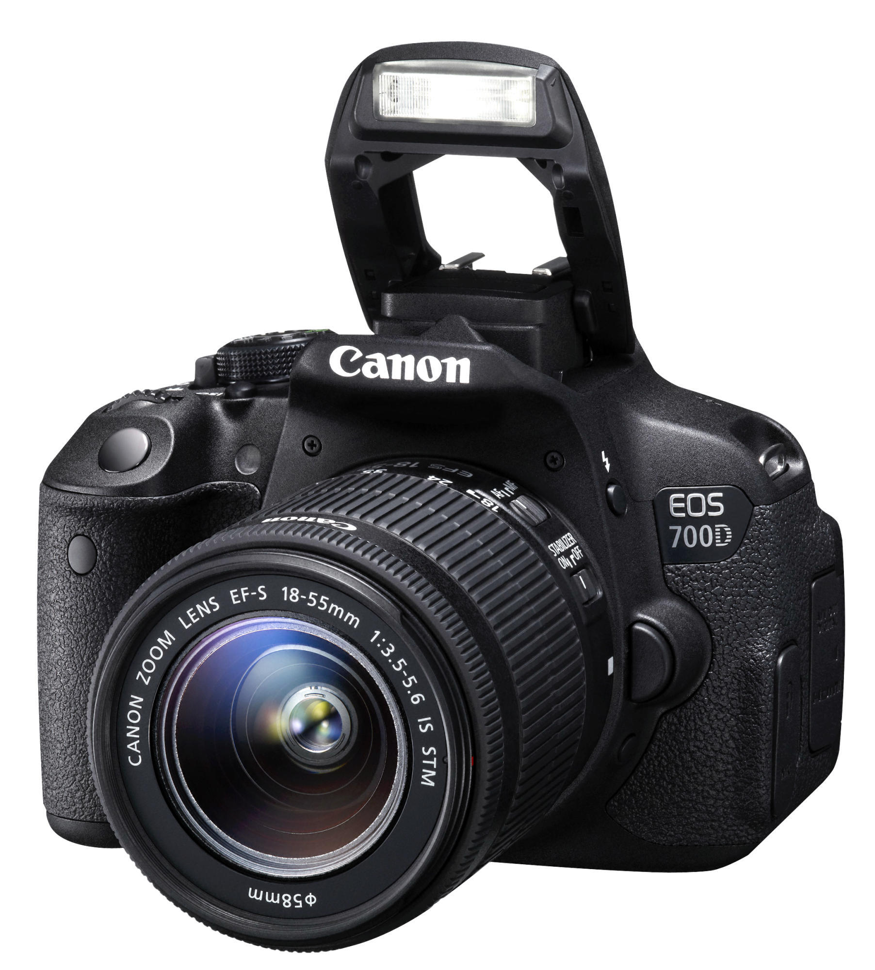 CANON EOS 700 D VUK KIT Spiegelreflexkamera, 18 Megapixel, 18-55 mm Objektiv (EF-S, IS), Touchscreen Display, Schwarz