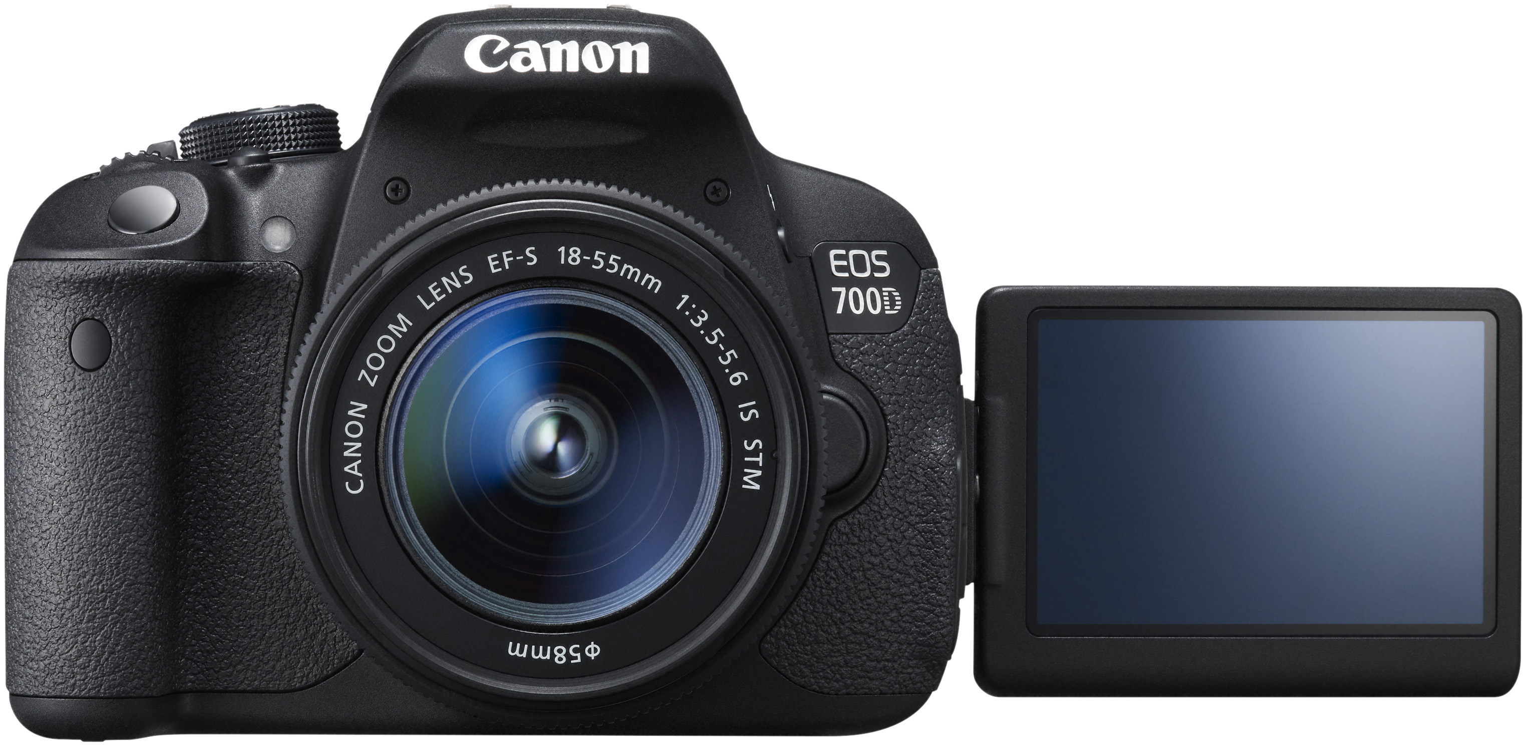 CANON EOS 700 D VUK KIT Spiegelreflexkamera, 18 Megapixel, 18-55 mm Objektiv (EF-S, IS), Touchscreen Display, Schwarz