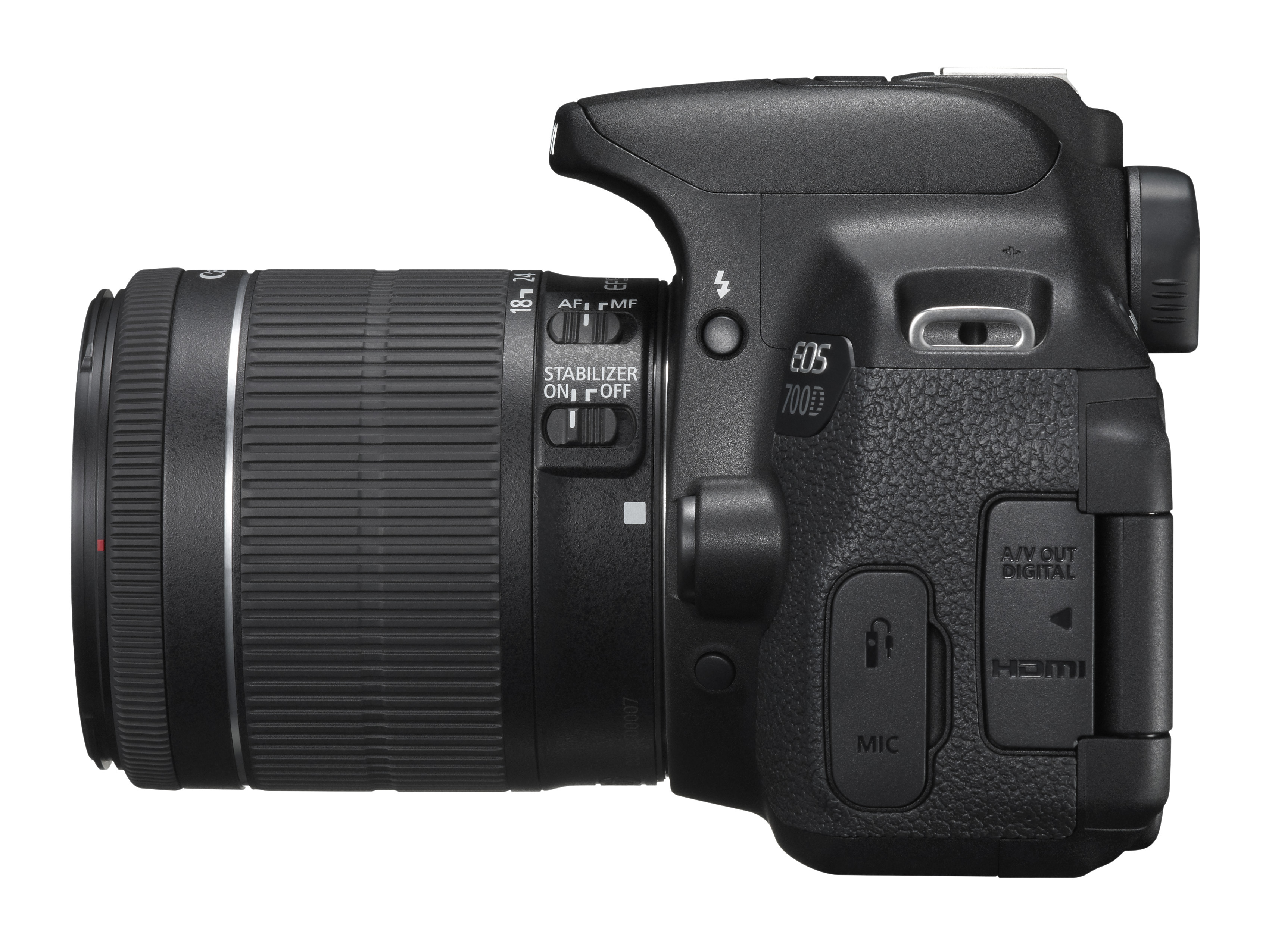 CANON EOS 700 D VUK KIT Spiegelreflexkamera, 18 Megapixel, 18-55 mm Objektiv (EF-S, IS), Touchscreen Display, Schwarz