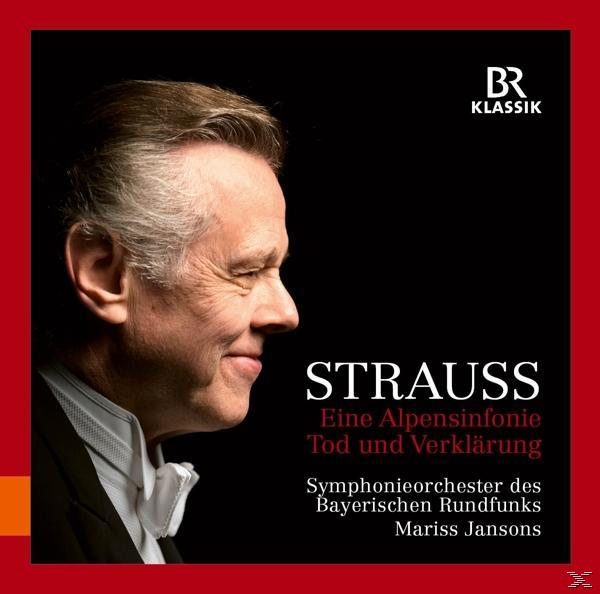 Albumcover für Strauss' Eine Alpensinfonie. Enthält ein Männerporträt und Text.