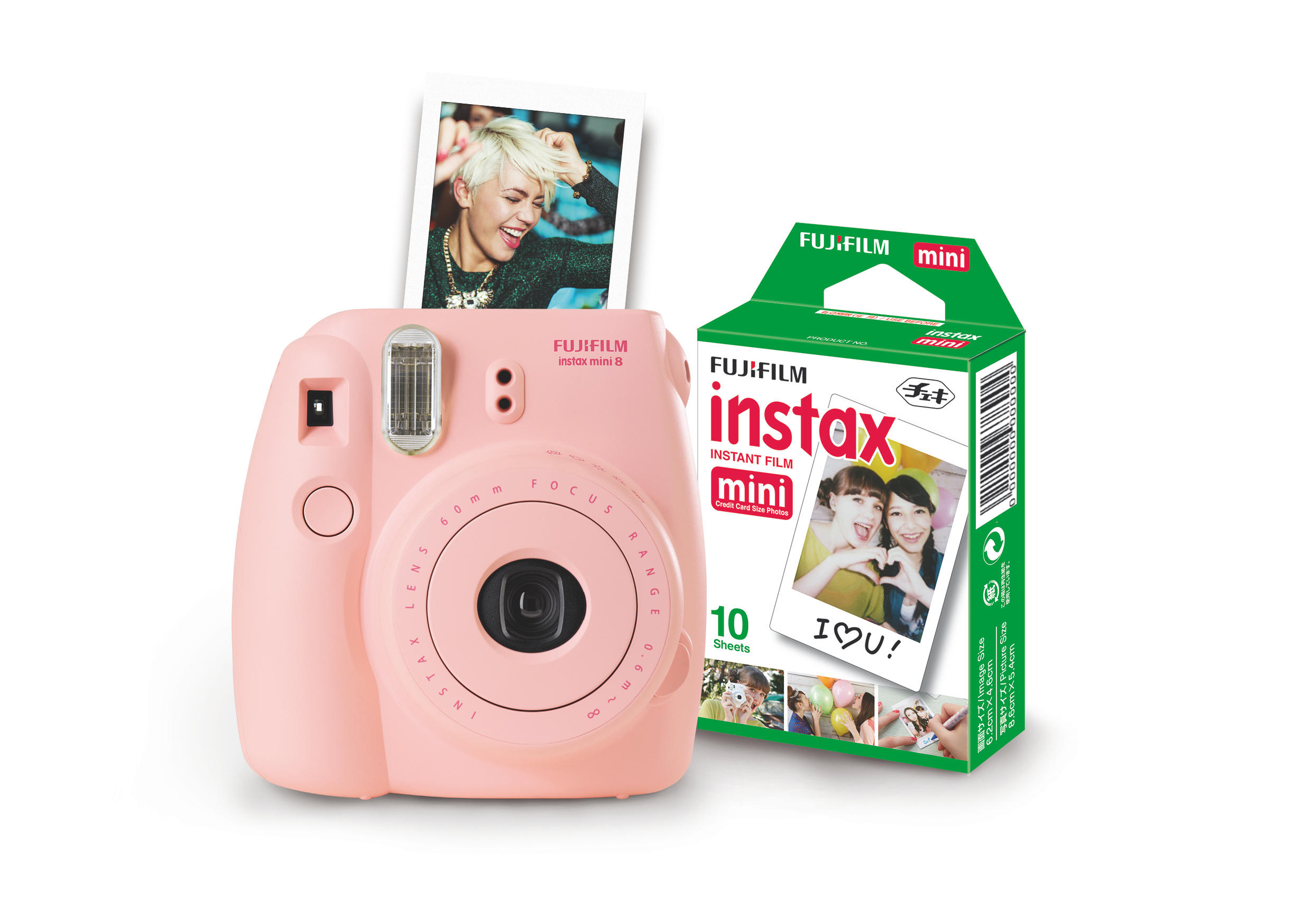 FUJIFILM Instax Mini 8 + Film Sofortbildkamera, Pink