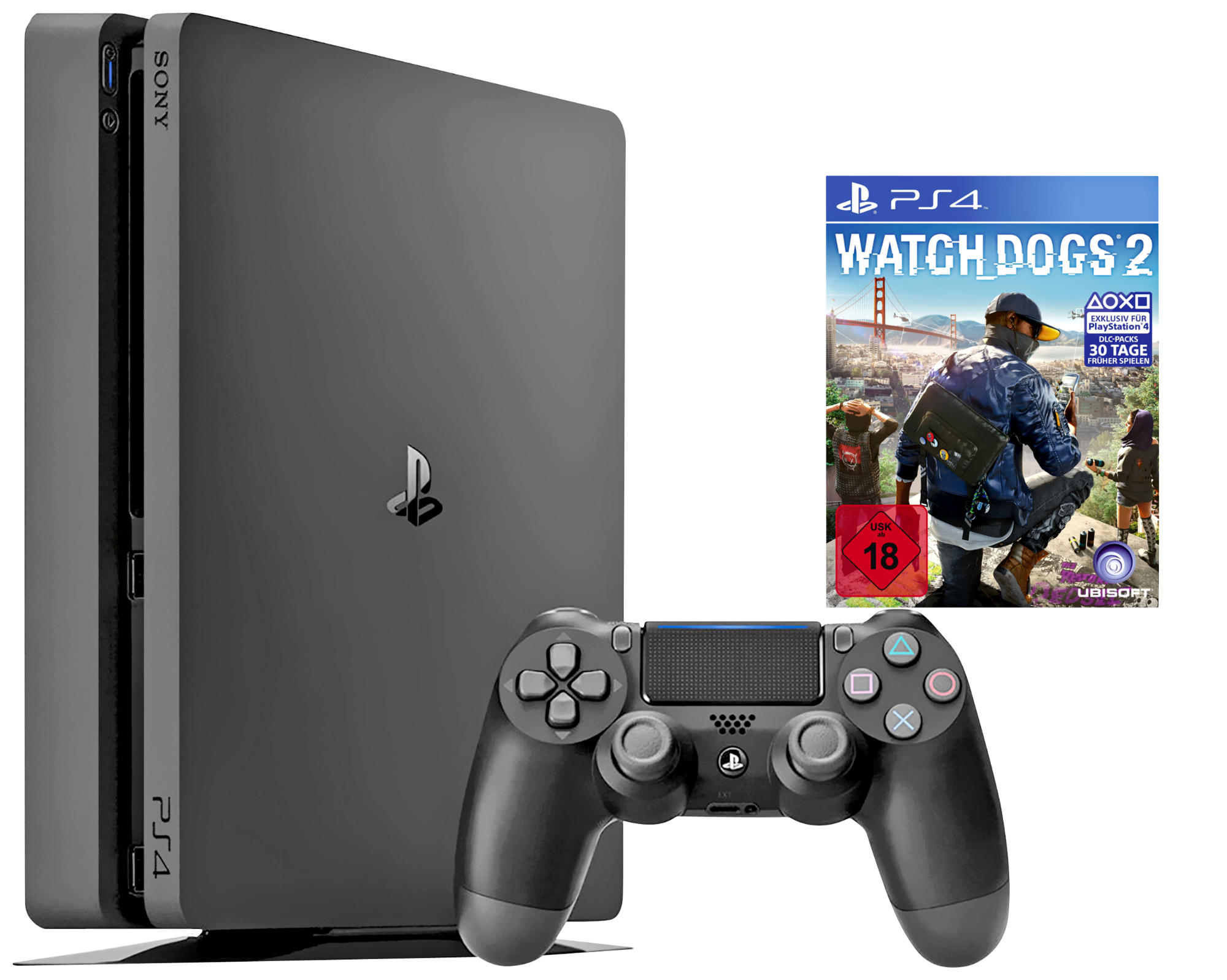 SONY PlayStation 4 Konsole Slim 1TB +  Watch Dogs + Watch Dogs 2
