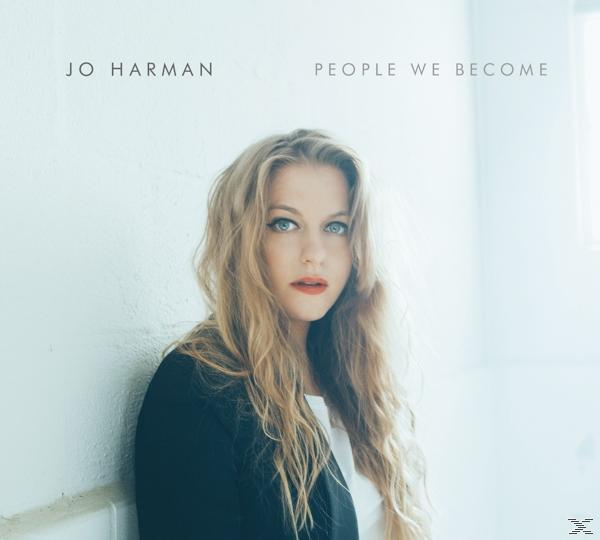 Porträt einer Frau mit langen blonden Haaren. Text: Jo Harman, People We Become.