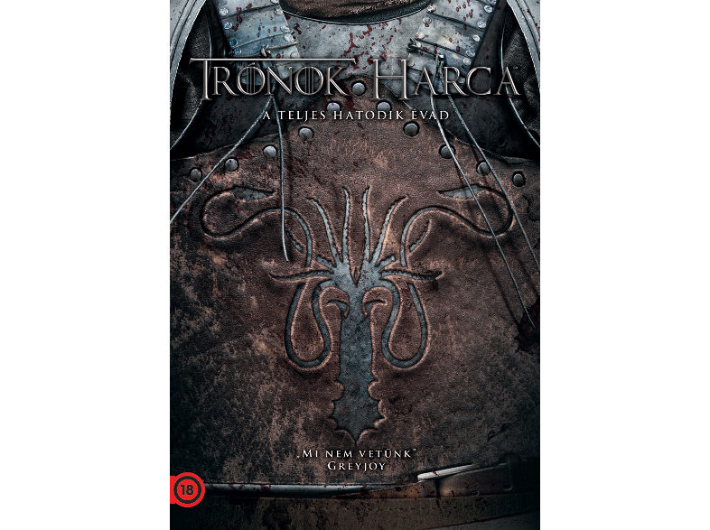 A "Trónok Harca" 6. évad DVD-borítója magyarul. Mellvért szimbólummal.
