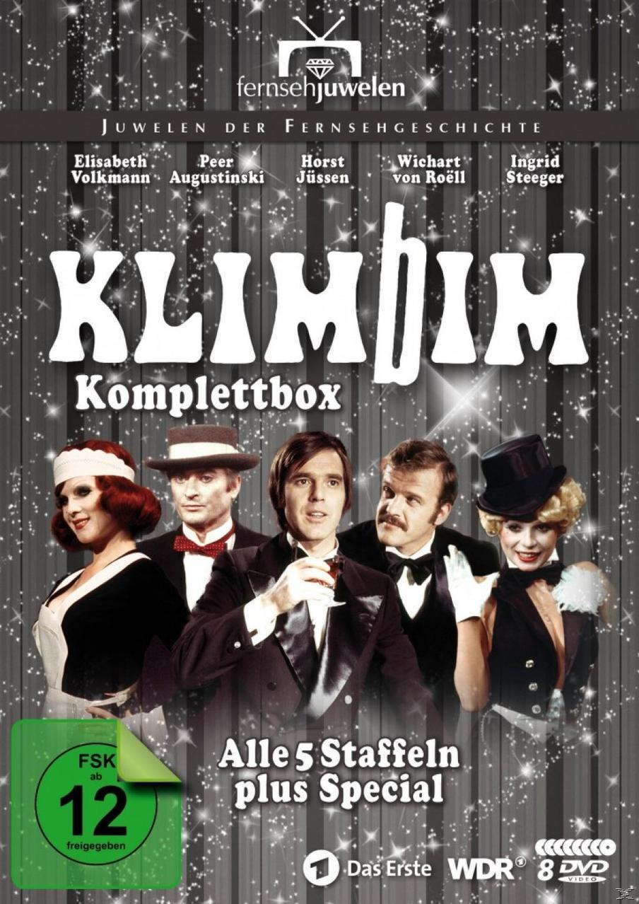 DVD-Cover: 'Klimbim'-Titel, Schauspieler, grüne Bewertung, weißer Hintergrund.