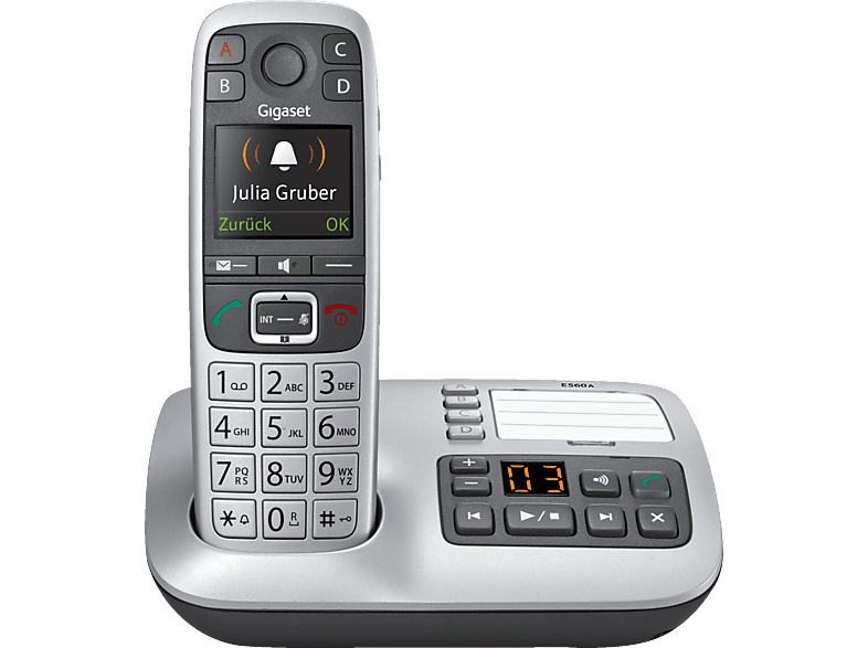 GIGASET Gigaset E560A Schnurloses 1) | kaufen SATURN ( Telefon Platin in Schnurloses Mobilteile: Telefon