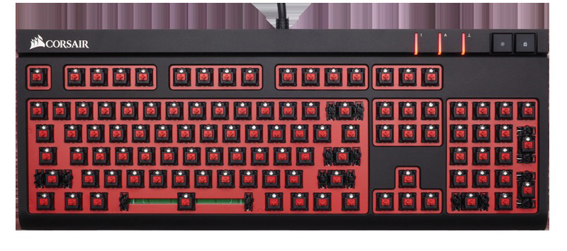 CORSAIR STRAFE Mechanical, Gaming Tastatur, Mechanisch, Cherry MX Red, kabelgebunden, Cherry Mx Red
