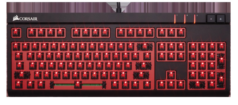CORSAIR STRAFE Mechanical, Gaming Tastatur, Mechanisch, Cherry MX Red, kabelgebunden, Cherry Mx Red