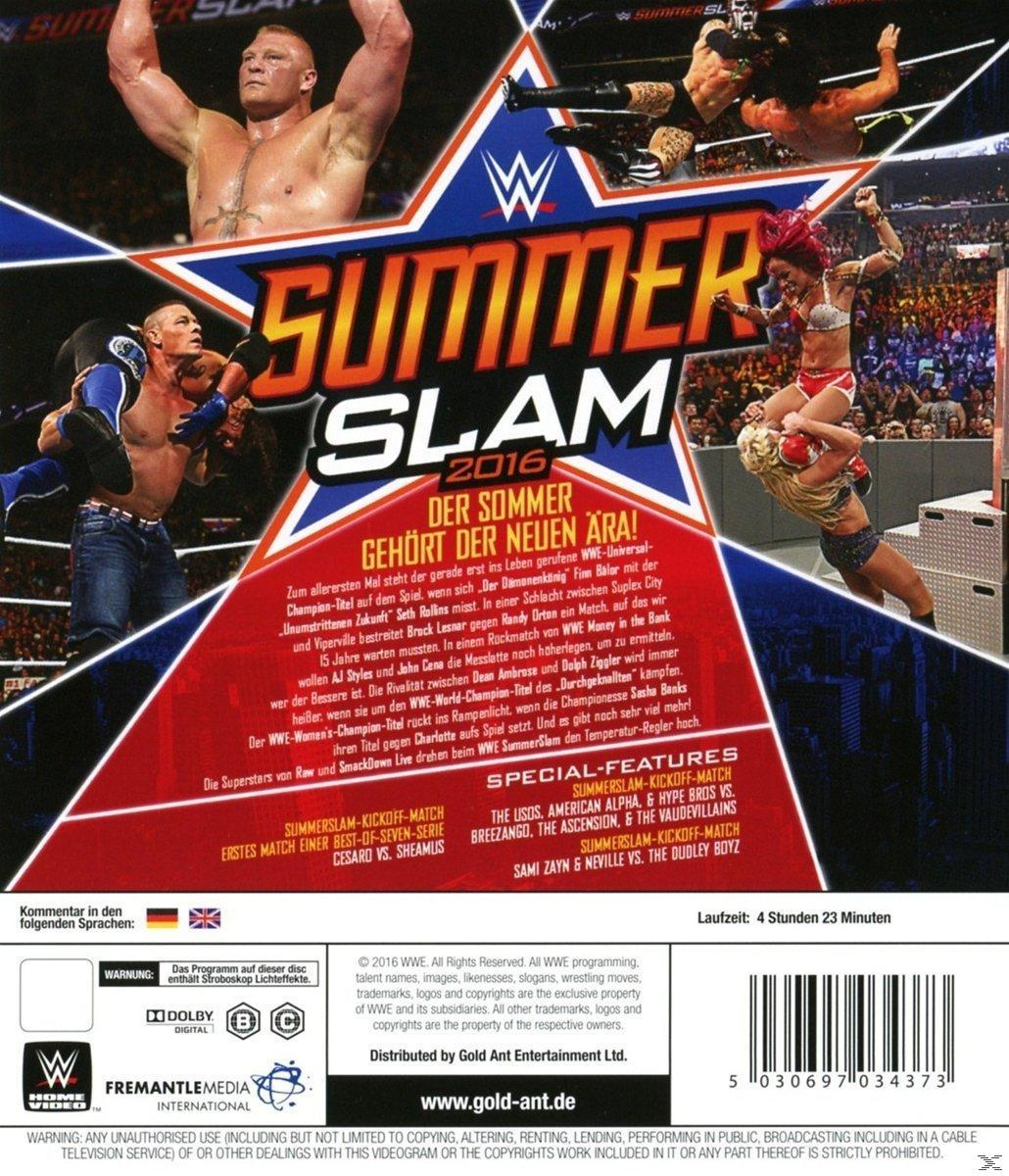 DVD-Cover einer Wrestling-Veranstaltung mit Wrestlern. Titel 'Summer Slam 2016'.