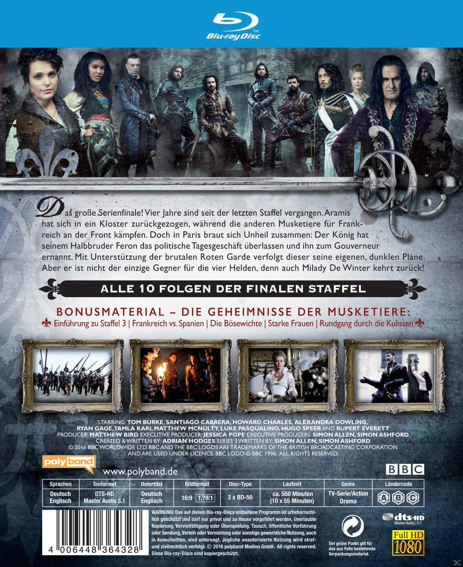 Blu-ray Disc Rückseite mit Text in mehreren Sprachen. Enthält Credits für Besetzung und Crew.