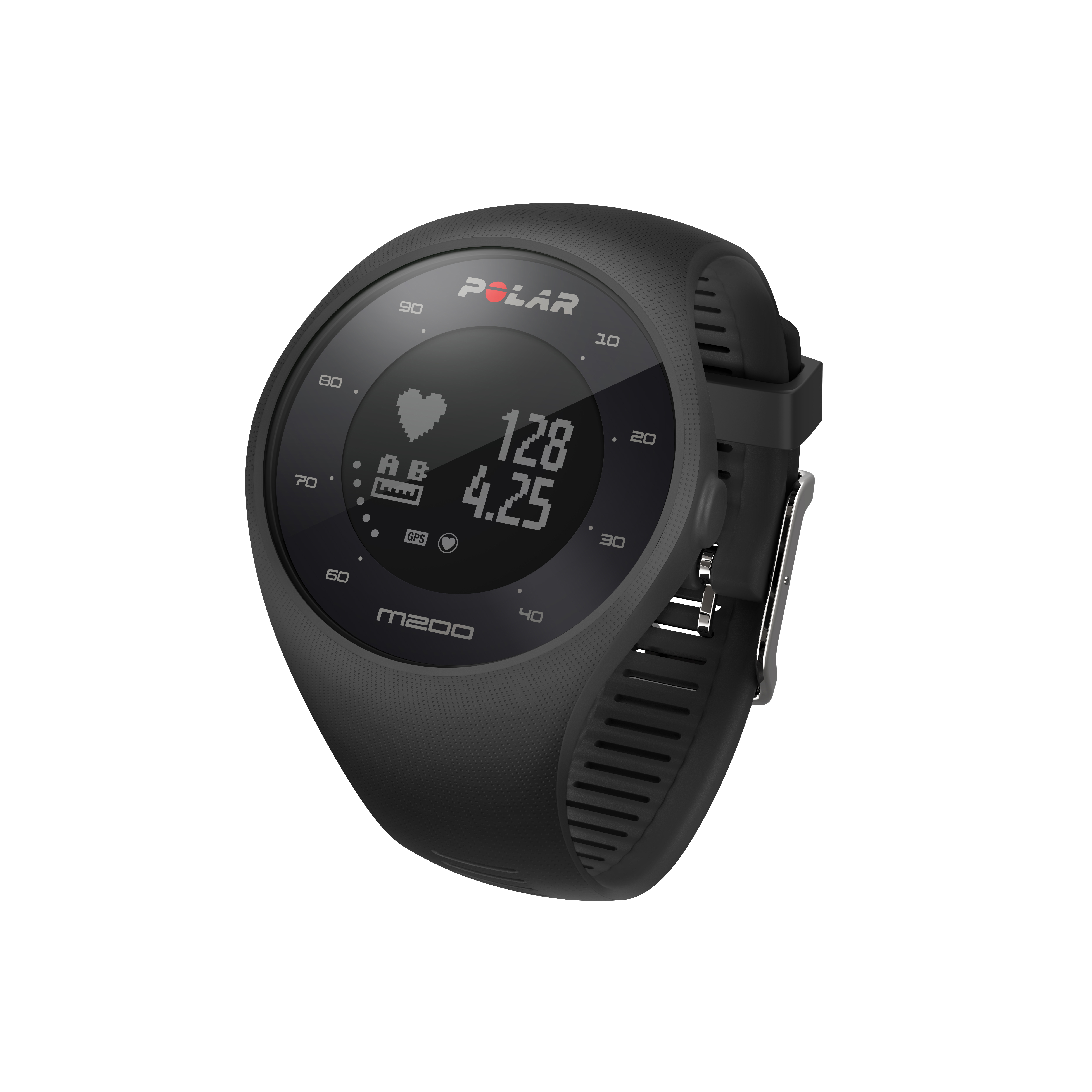 POLAR M200 Gr. M/L, Fitness Tracker, 150-210 mm, Schwarz