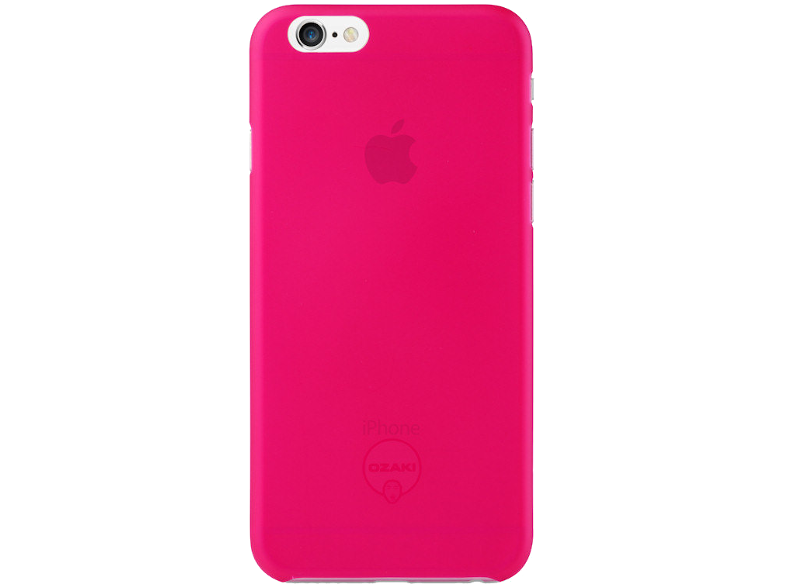 Rózsaszín iPhone tok Apple logóval és Ozaki márkajelzéssel.