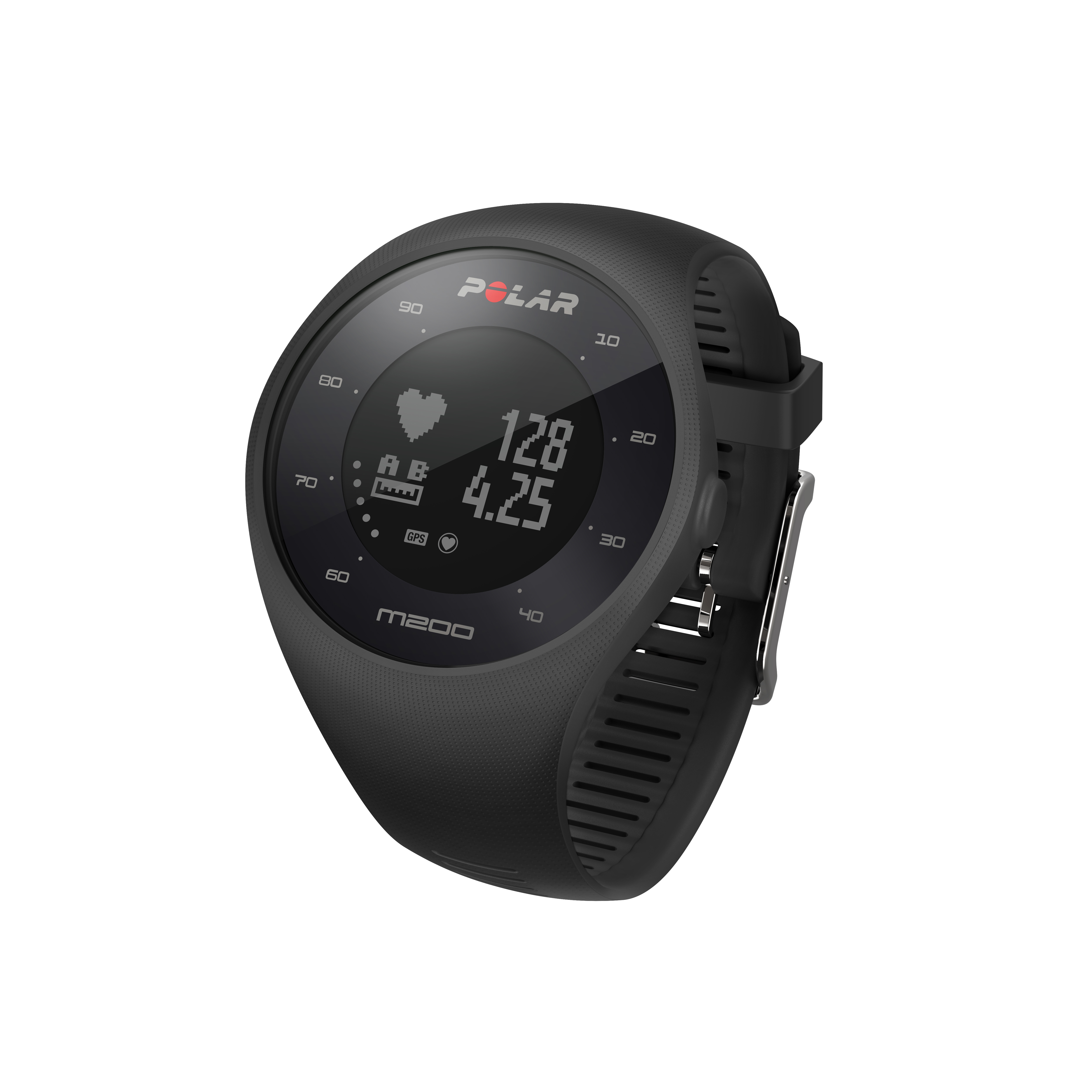POLAR M200 Gr. M/L, Fitness Tracker, 150-210 mm, Schwarz