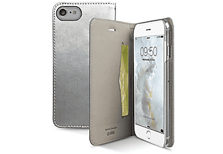 SBS Gold Serisi Kapaklı Kılıf Kart Cepli Gümüş Apple iPhone 7