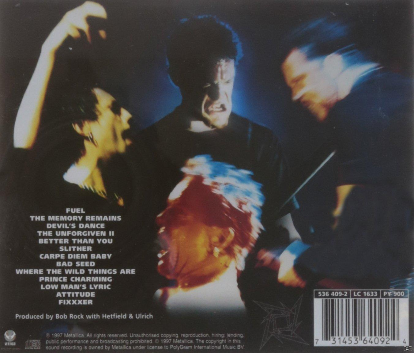 Rückseite einer CD mit drei verschwommenen Männern, einer Titelliste und einem Barcode.