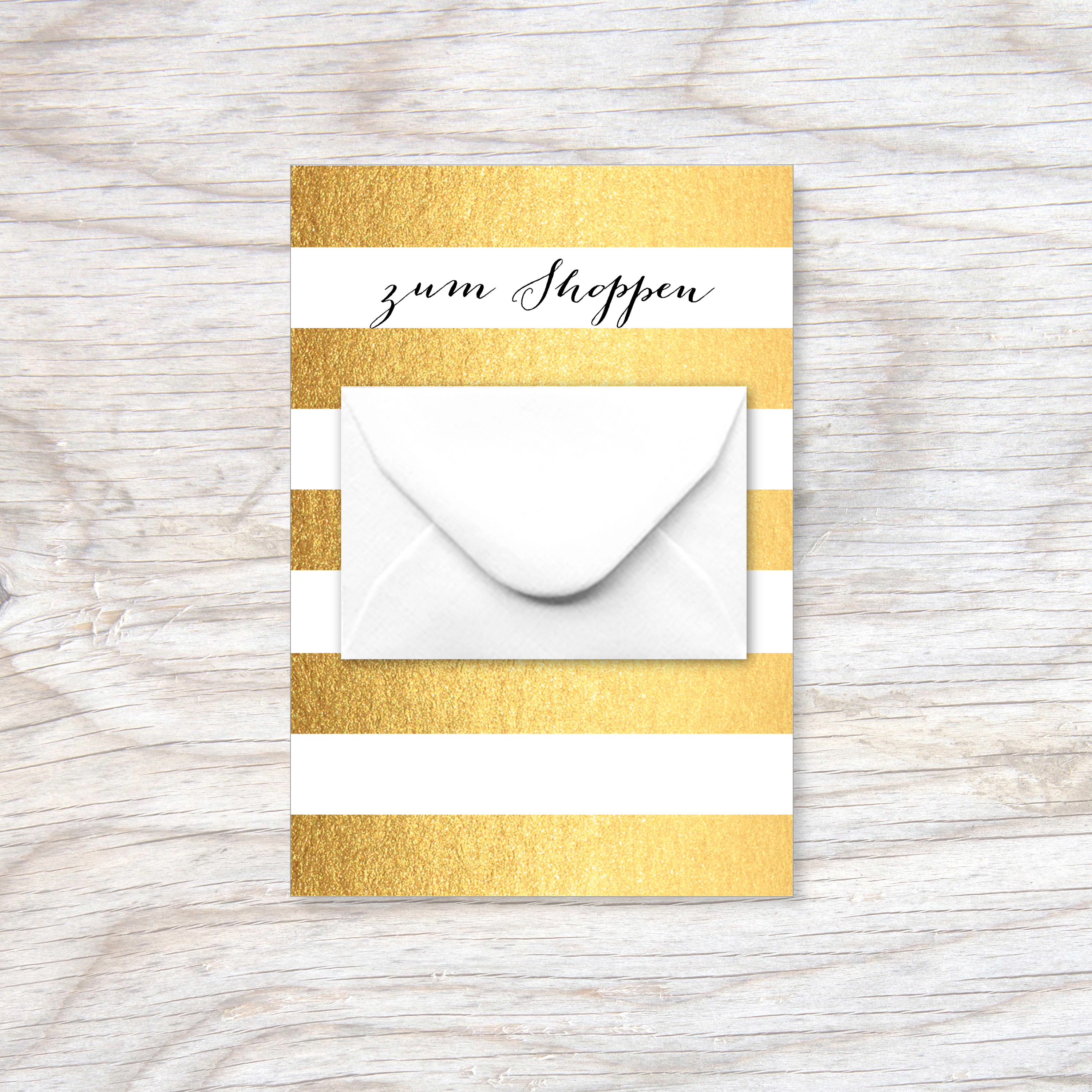 LITTLE PAPER 17 x 11.6 cm Weihnachtskarte Gold