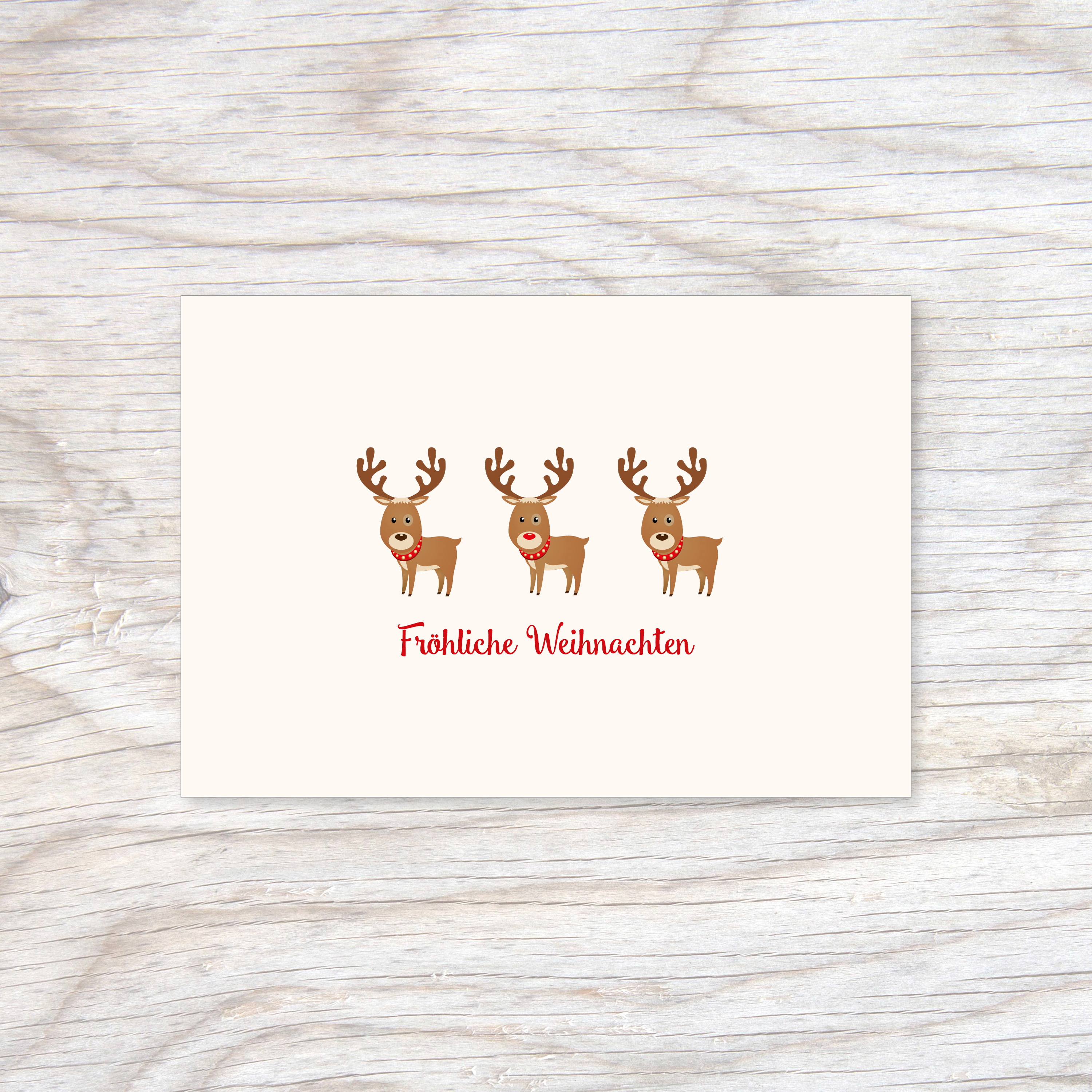 LITTLE PAPER Rudolph zu dritt Weihnachtskarte