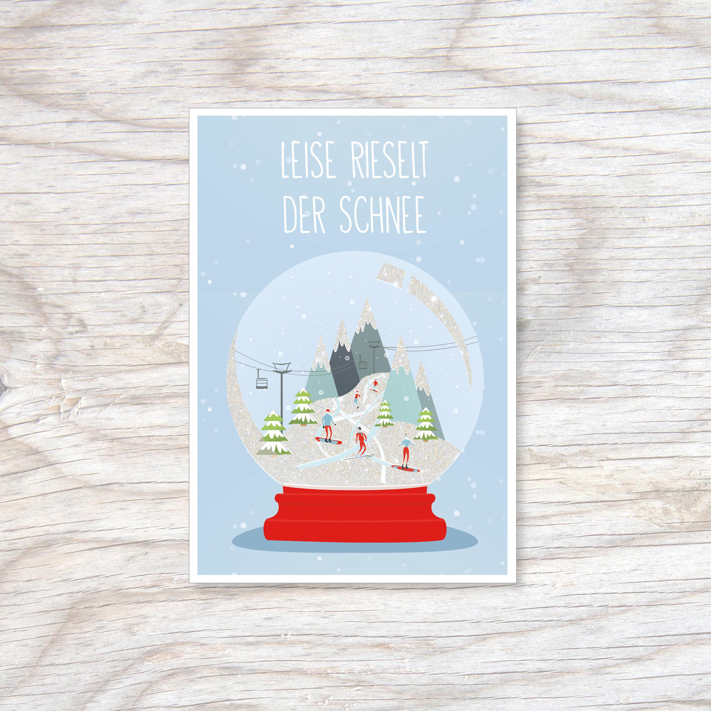 LITTLE PAPER Leise Rieselt Winterlandschaft Weihnachtskarte