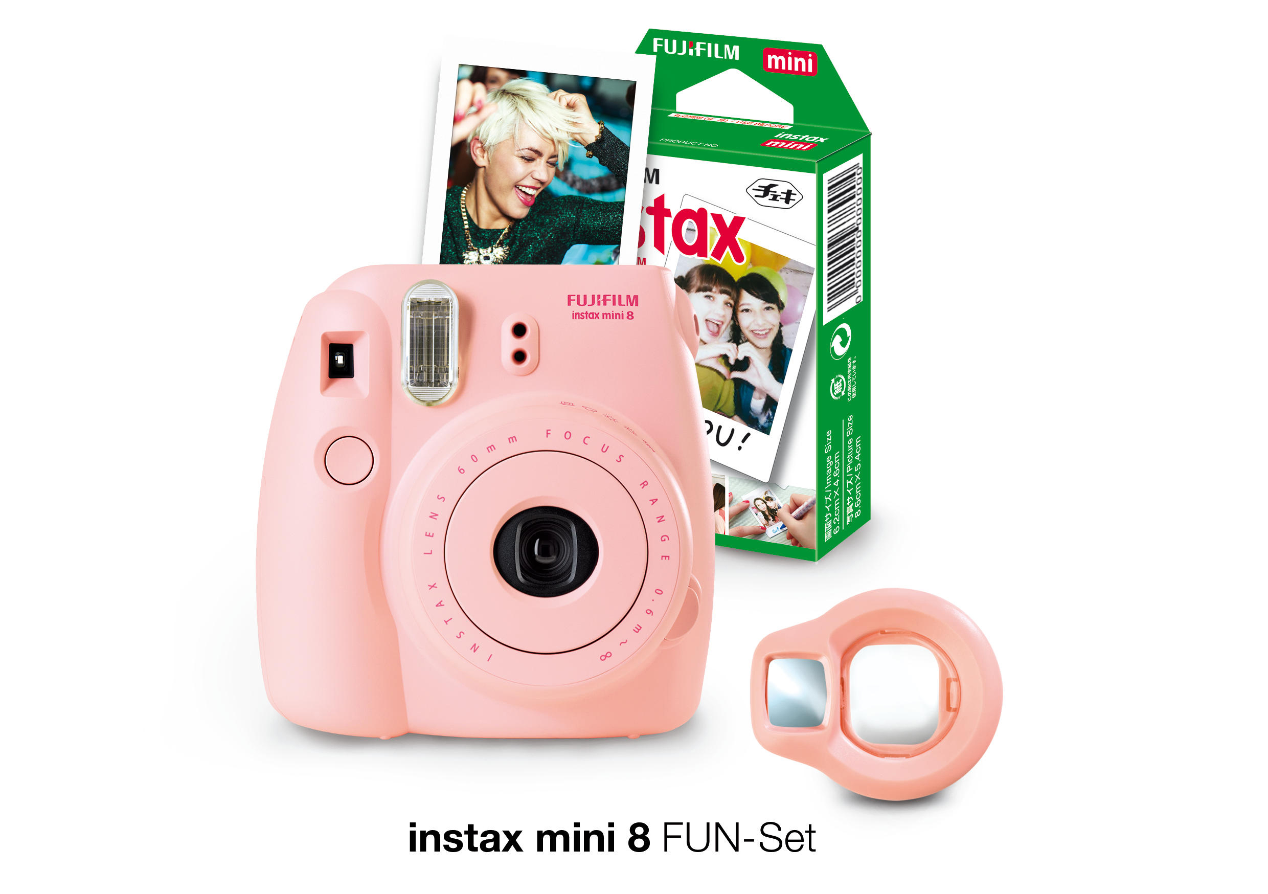 FUJIFILM INSTAX MINI 8 Fun-Set Sofortbildkamera, Pink
