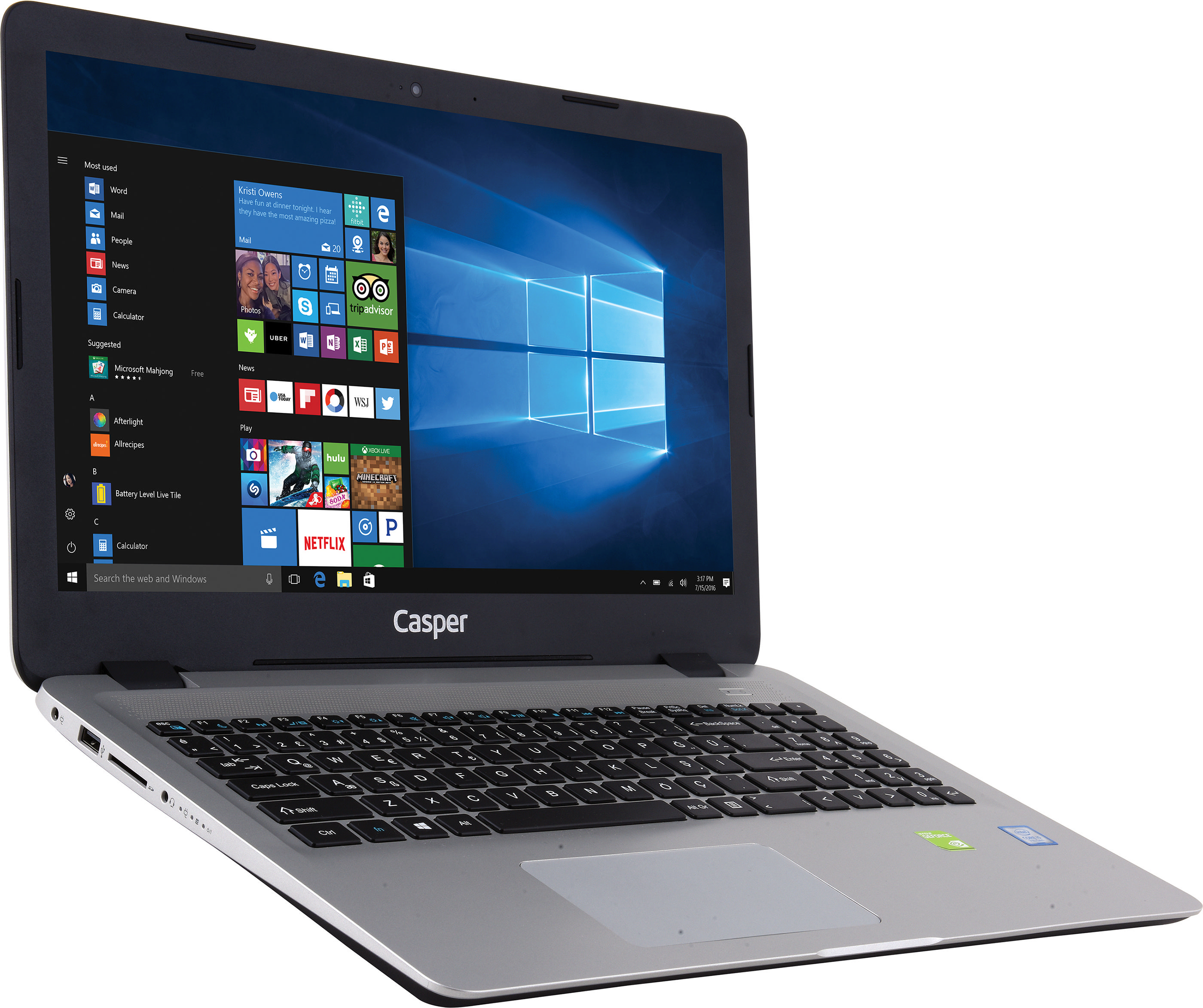 CASPER C600.7200-4T30T-S i5-7200 4GB 1TB 2GB 920M 15.6" Laptop