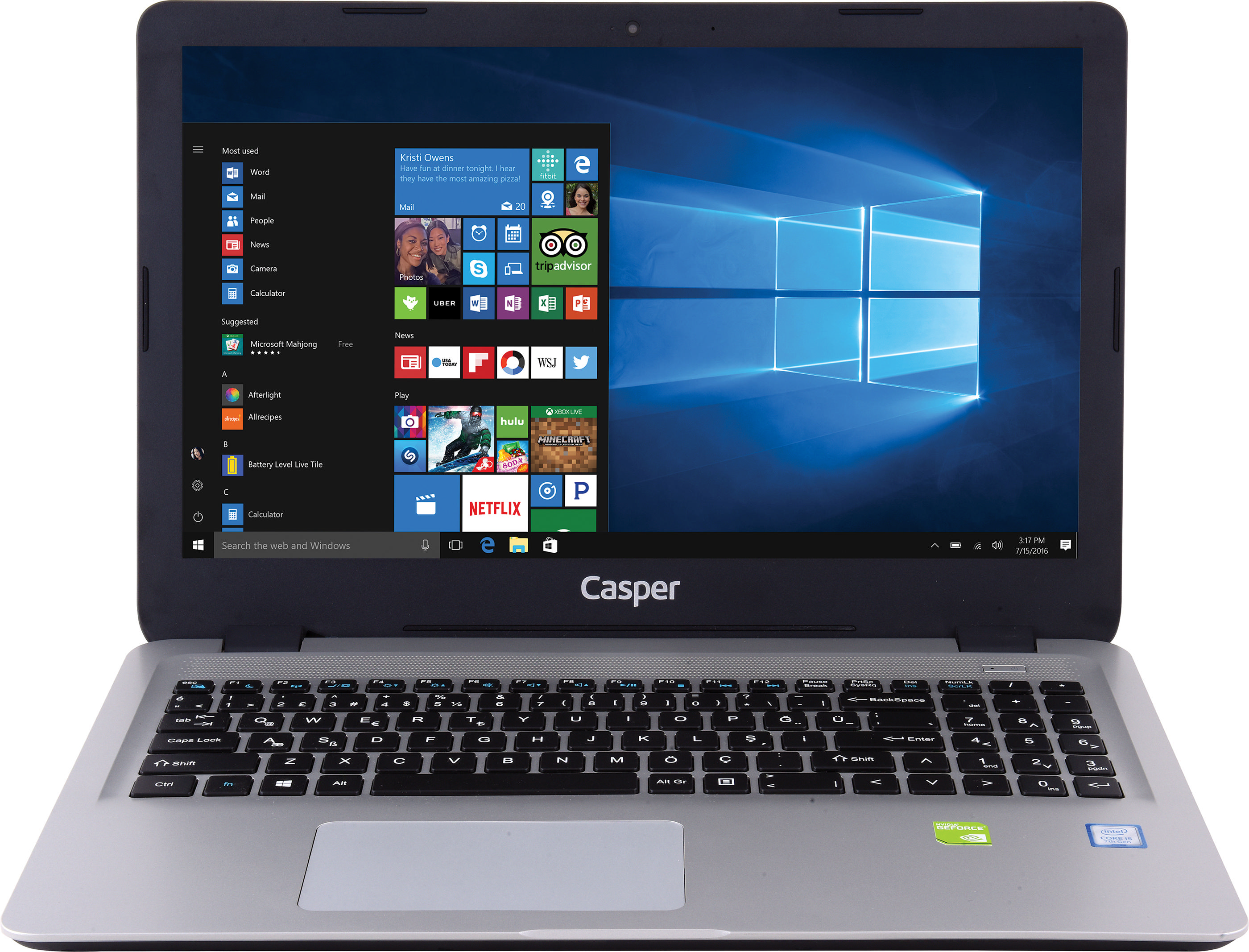 CASPER C600.7200-4T30T-S i5-7200 4GB 1TB 2GB 920M 15.6" Laptop